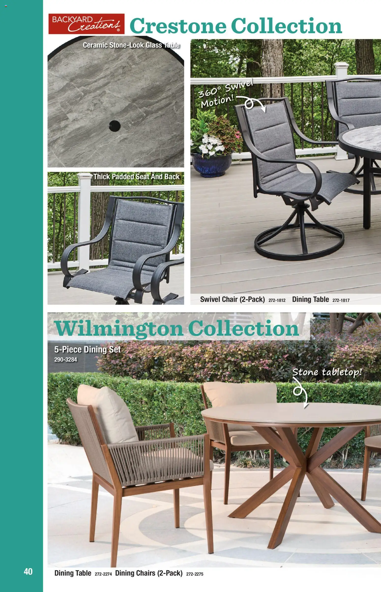 Menards Outdoor Living Catalogue - valid from 02/04/2026 | Page: 40 | Products: Table, Chair, Swivel, Dining set