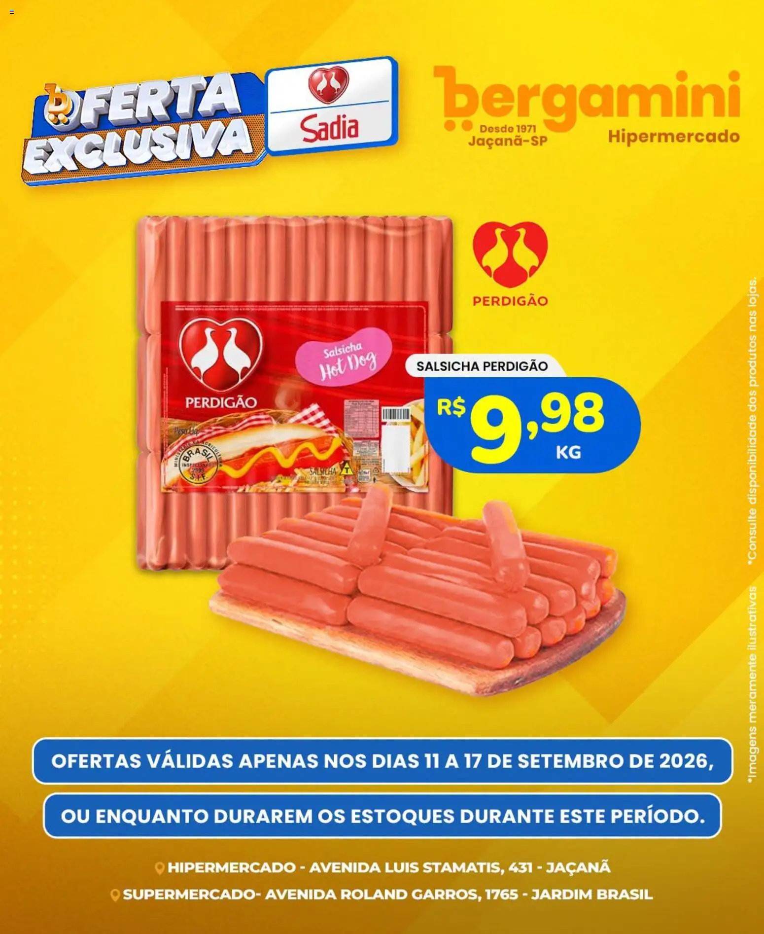 Supermercado Bergamini Folheto - válido de 11/09/2026 | Página: 3 | Produtos: Salsicha