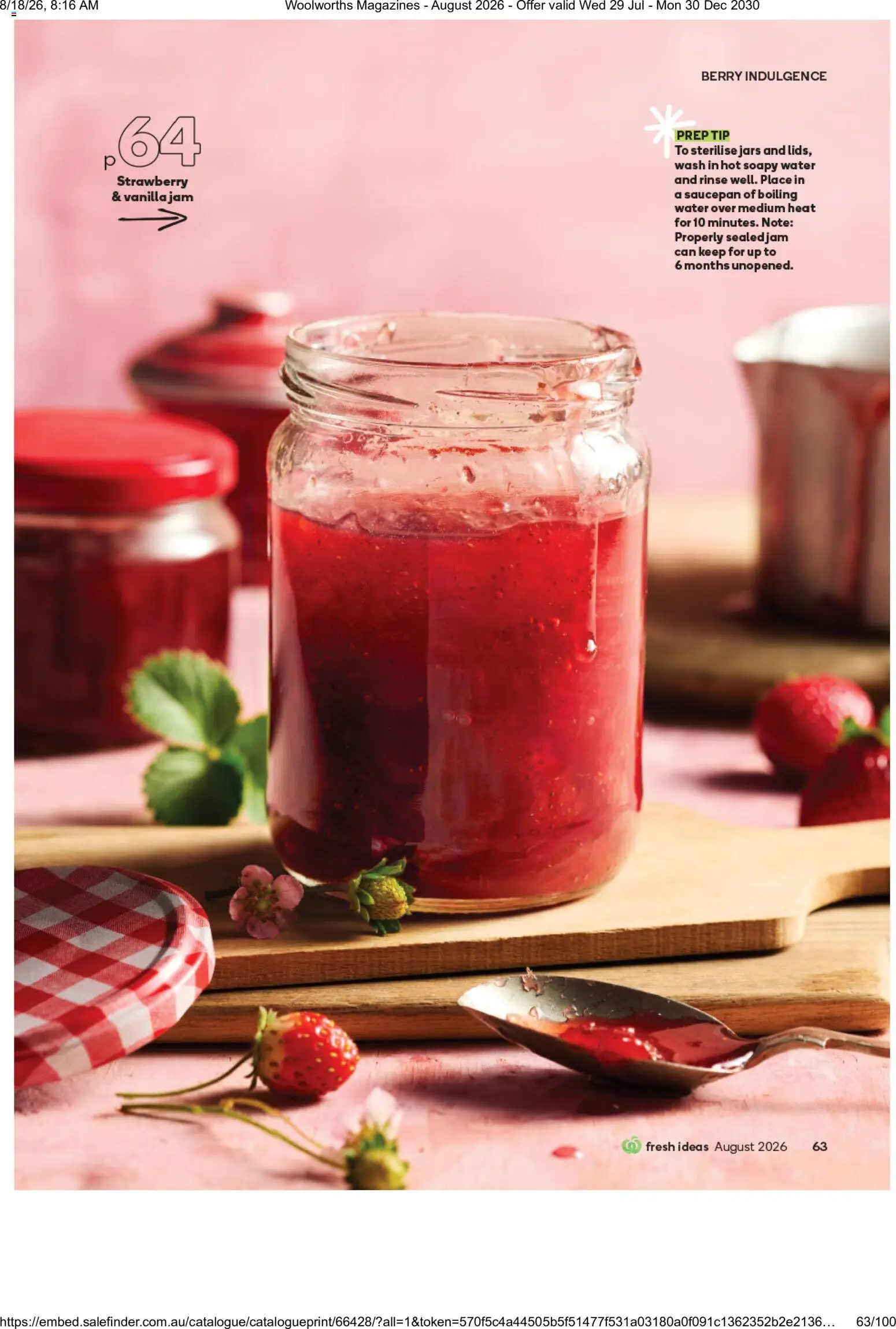 Woolworths catalogue - valid from 01/08/2026 | Page: 63 | Products: Water, Jam, Vanilla