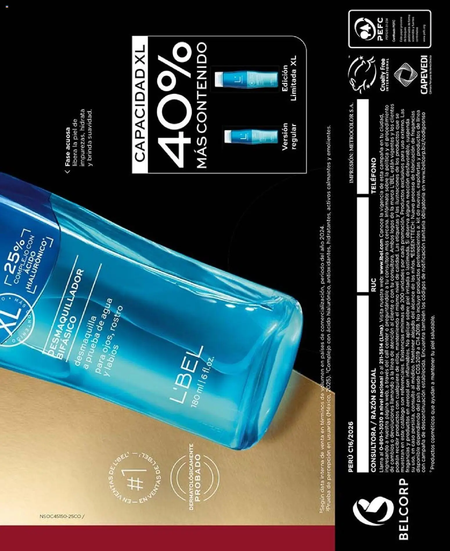 Catálogo L'Bel válido desde 03/10/2026 | Página: 93 | Productos: Teléfono, Agua