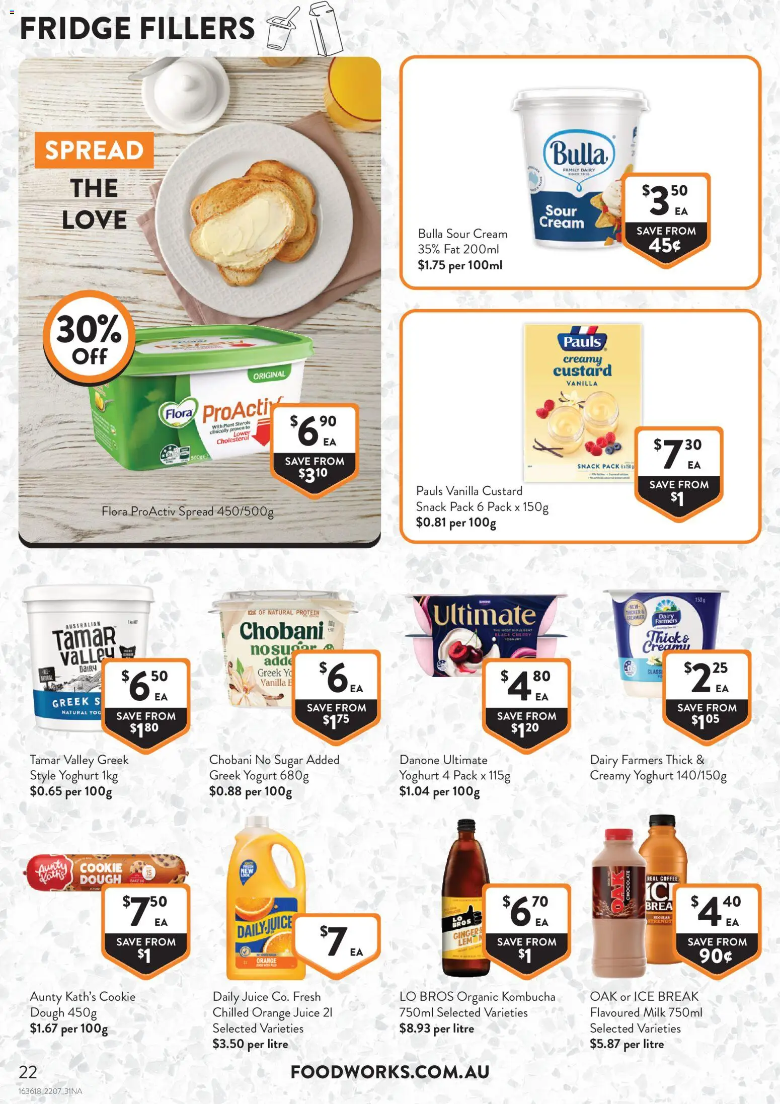 Foodworks catalogue - valid from 22/07/2026 | Page: 22 | Products: Yoghurt, Juice, Sour cream, Fridge