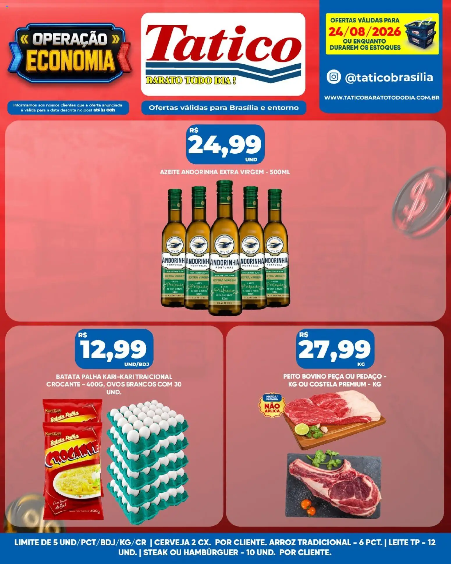 Tatico Folheto - válido de 25/08/2026 | Página: 29 | Produtos: Steak, Leite, Cerveja, Hambúrguer