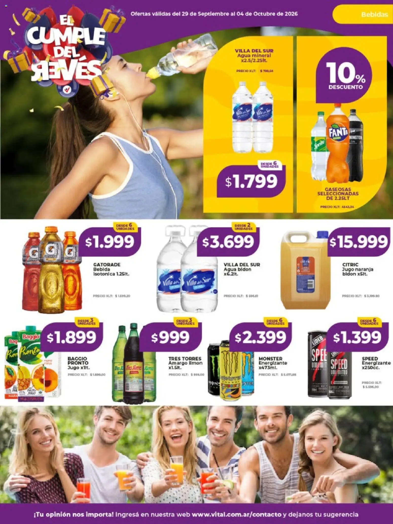 Vital - Ofertas │ válido desde el 29/09/2026 | Página: 16 | Productos: Fanta, Bidón, Agua mineral, Jugo