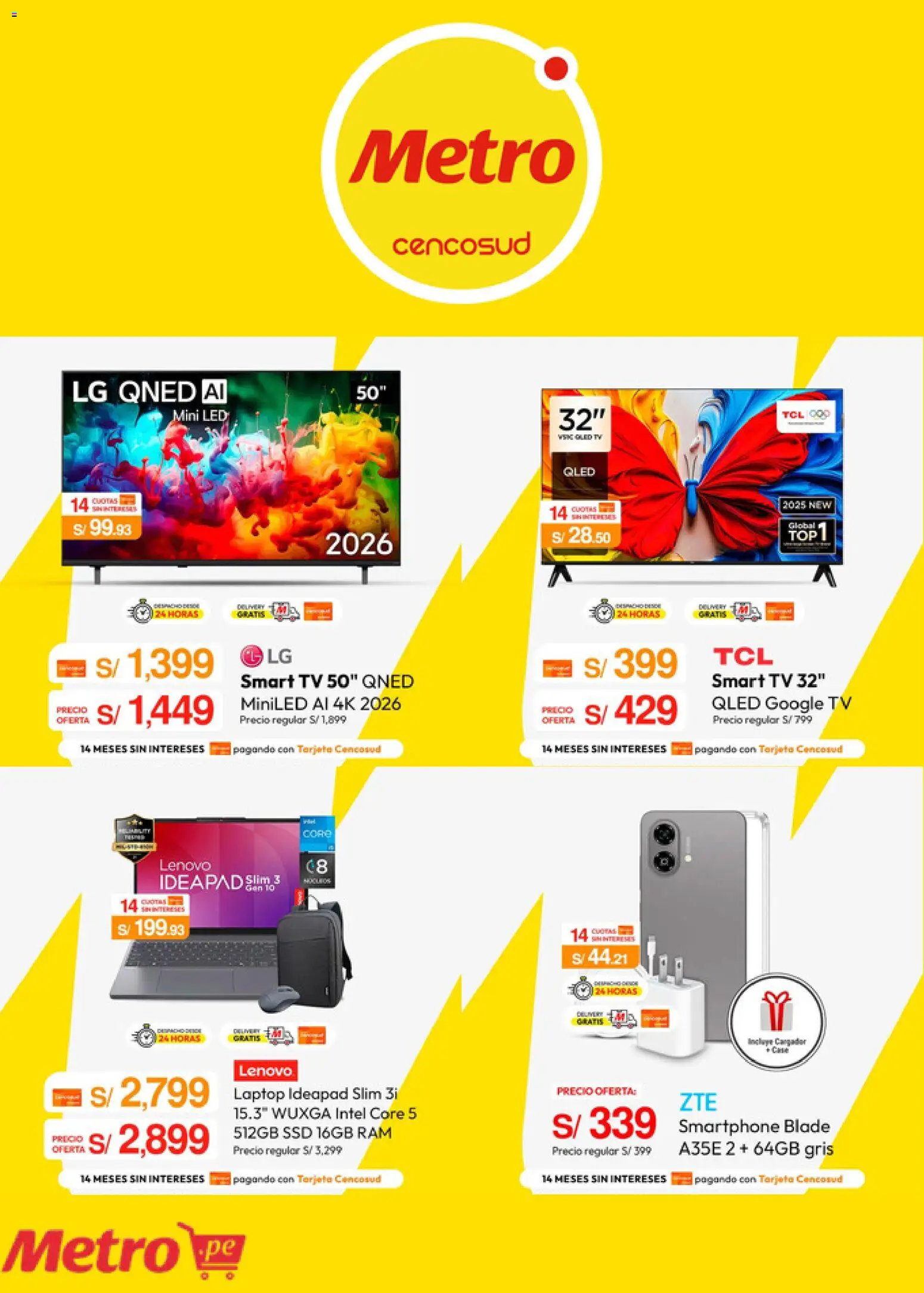Catálogo Metro válido desde 07/09/2026 | Página: 4 | Productos: Smartphone, Laptop