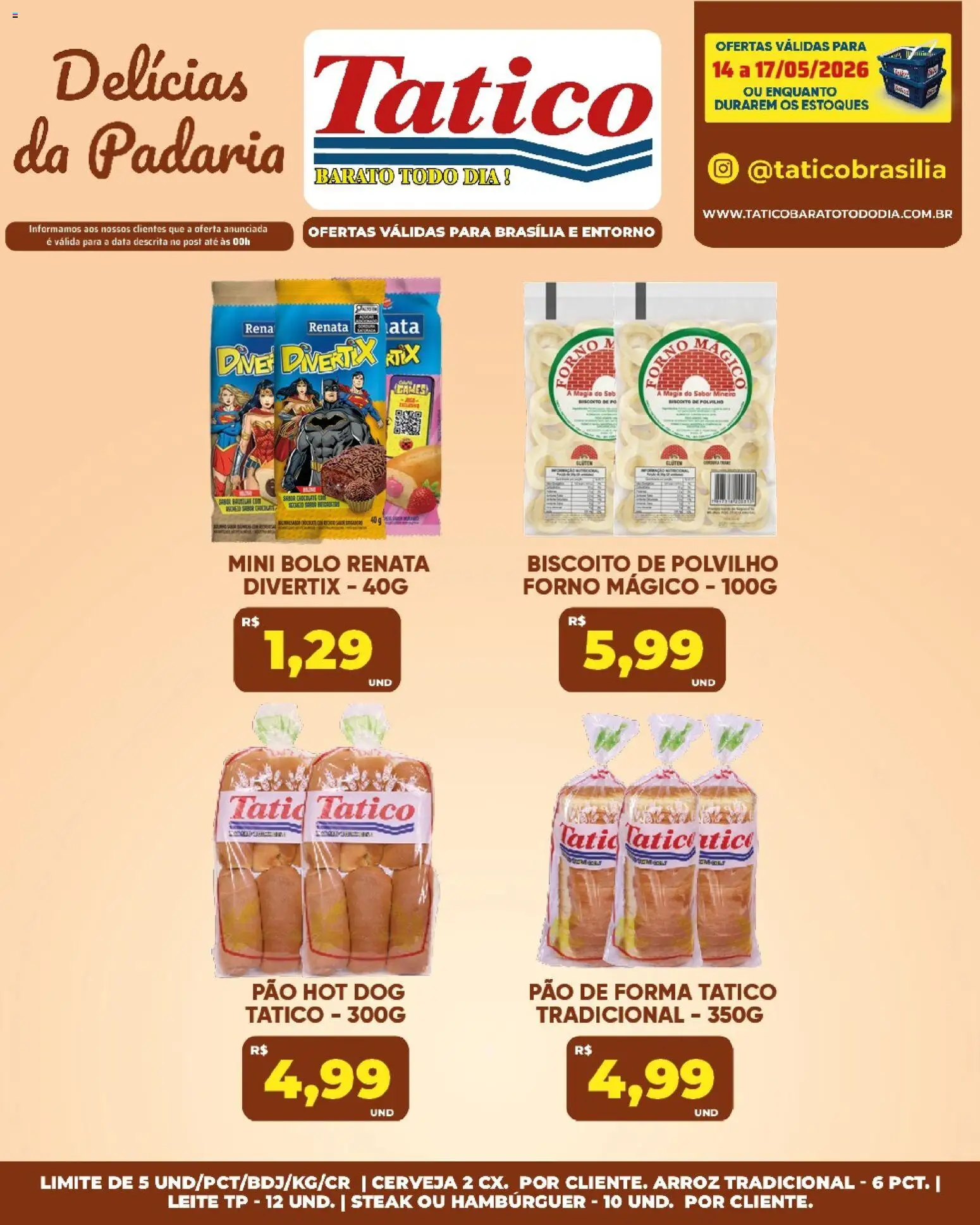 Tatico Folheto - válido de 15.05.2026 | Página: 50 | Produtos: Forno, Polvilho, Leite, Hambúrguer
