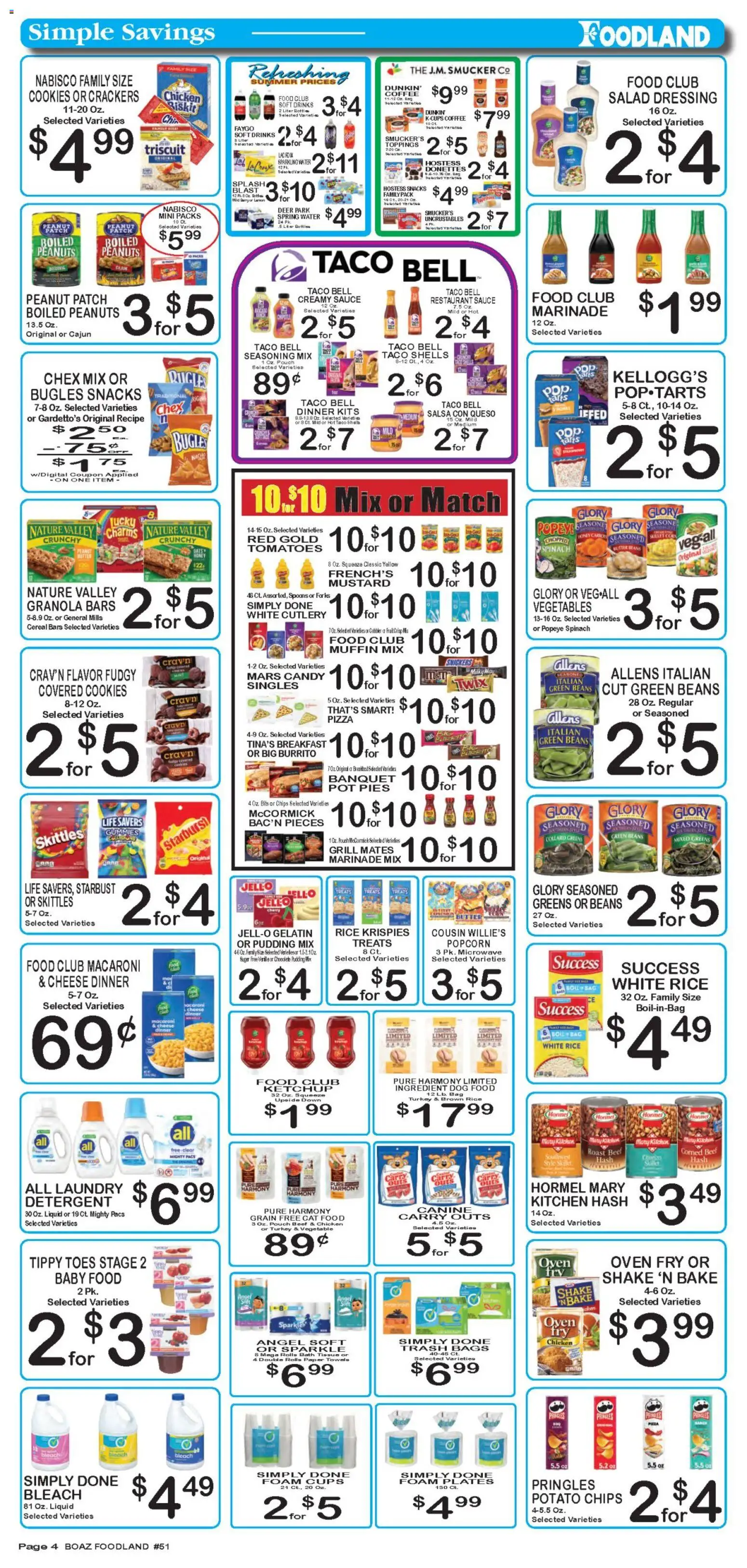 Foodland Weekly Ad - valid from 09.06.2026 | Page: 4 | Products: Dog Food, Muffin, Bag, Grill