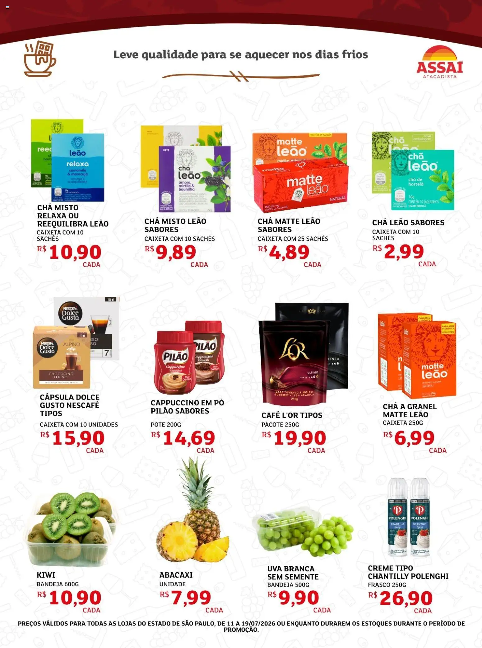 Assaí Atacadista Folheto - válido de 11/07/2026 | Página: 5 | Produtos: Hortelã, Café, Chocolate, Bandeja