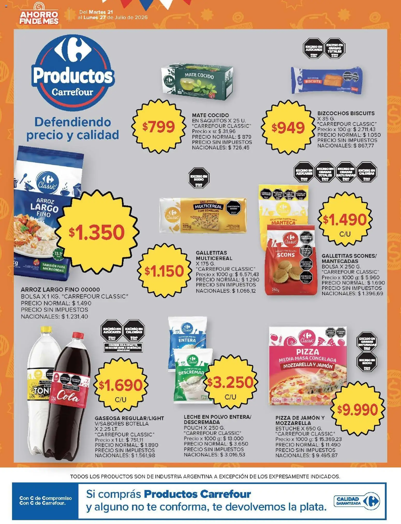 Carrefour Market catálogo │ válido desde el 21/07/2026 | Página: 15 | Productos: Leche en polvo, Polvo, Pizza, Bizcochos