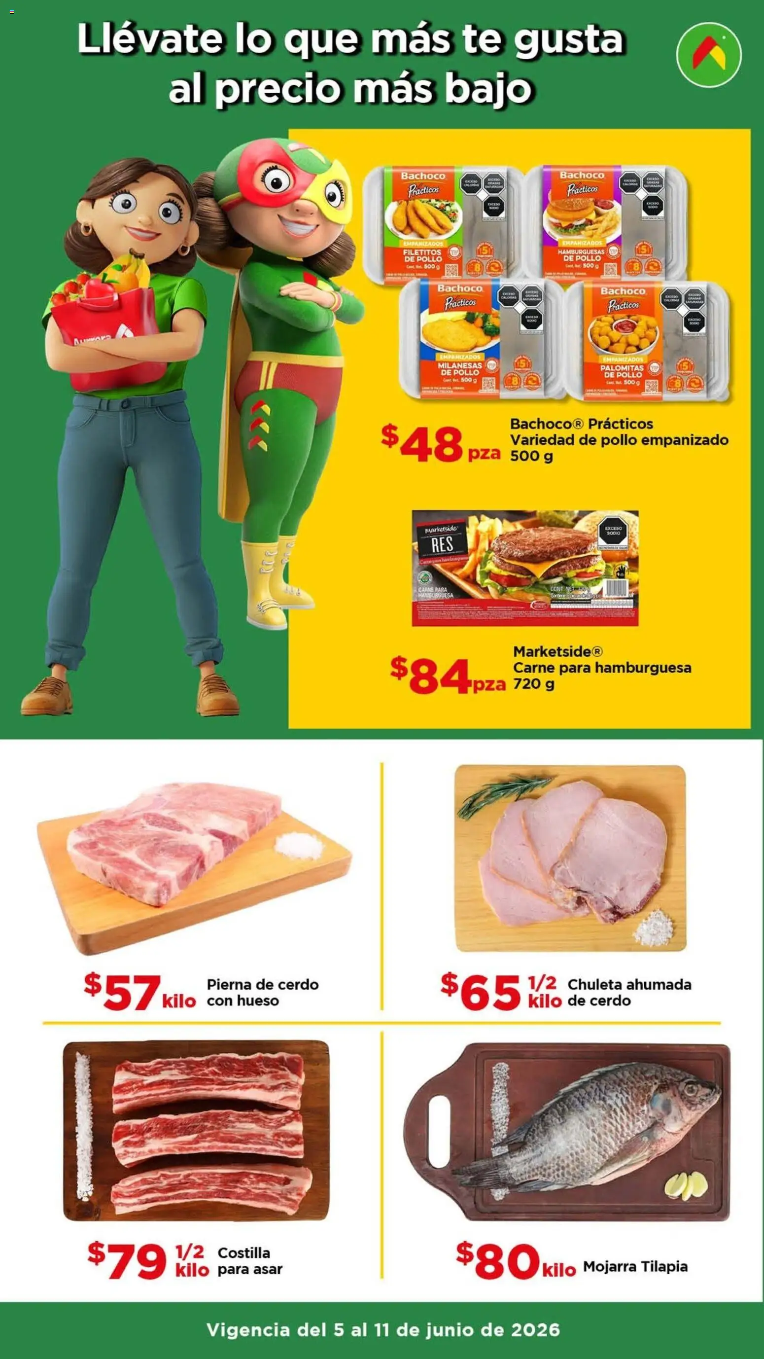 Nuevas ofertas de Bodega Aurrerá válidas en toda la República Mexicana desde el 05.06.2026. ¡Encuentra las mejores ofertas en Bodega Aurrerá folleto Date un gusto sin gastar de más! | Página: 2 | Productos: Pollo, Cerdo, Té
