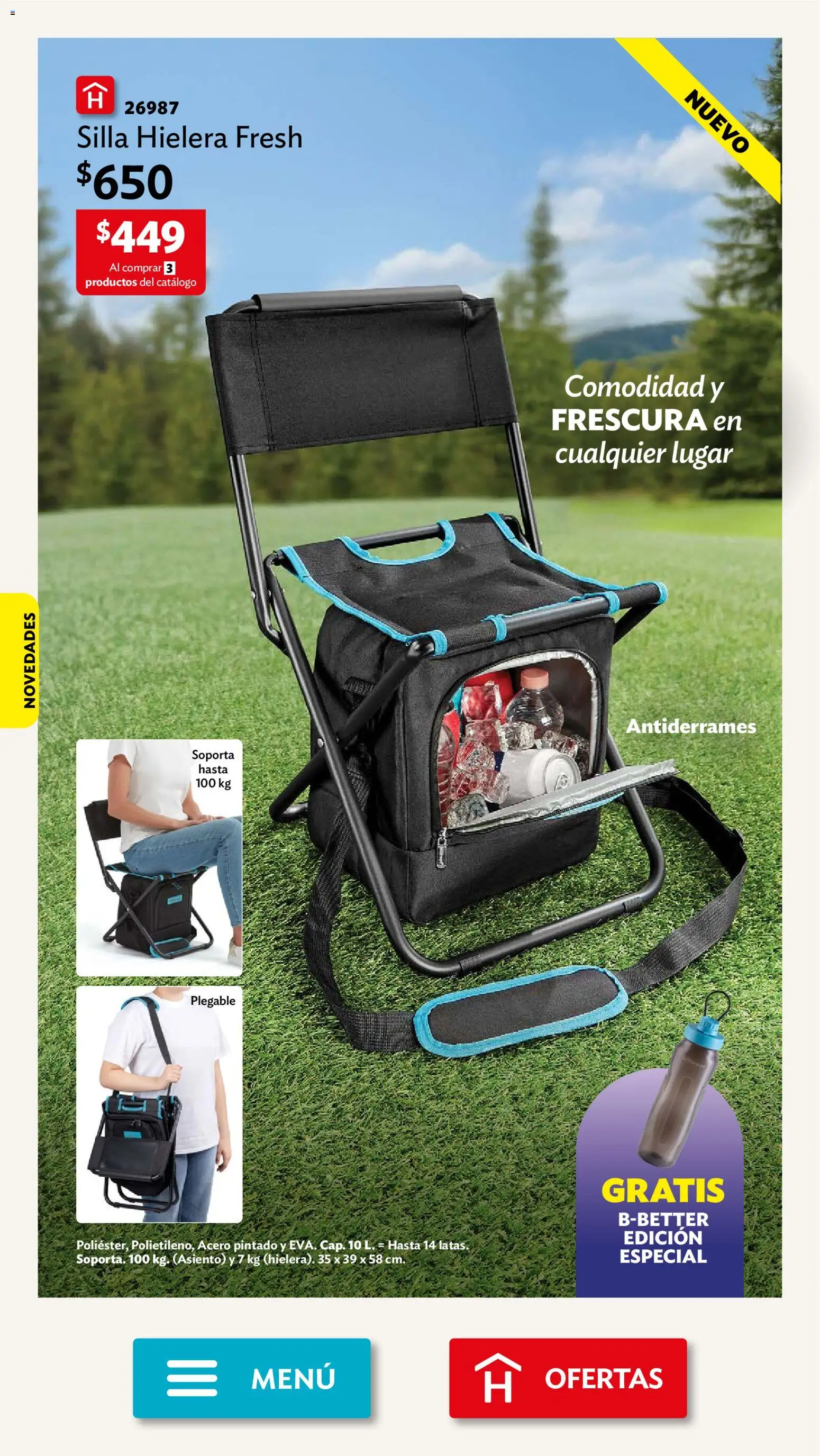 Nuevas ofertas de Betterware válidas en toda la República Mexicana desde el 03/08/2026. ¡Encuentra las mejores ofertas en Betterware campaña 8 2026! | Página: 6 | Productos: Silla, Hielera