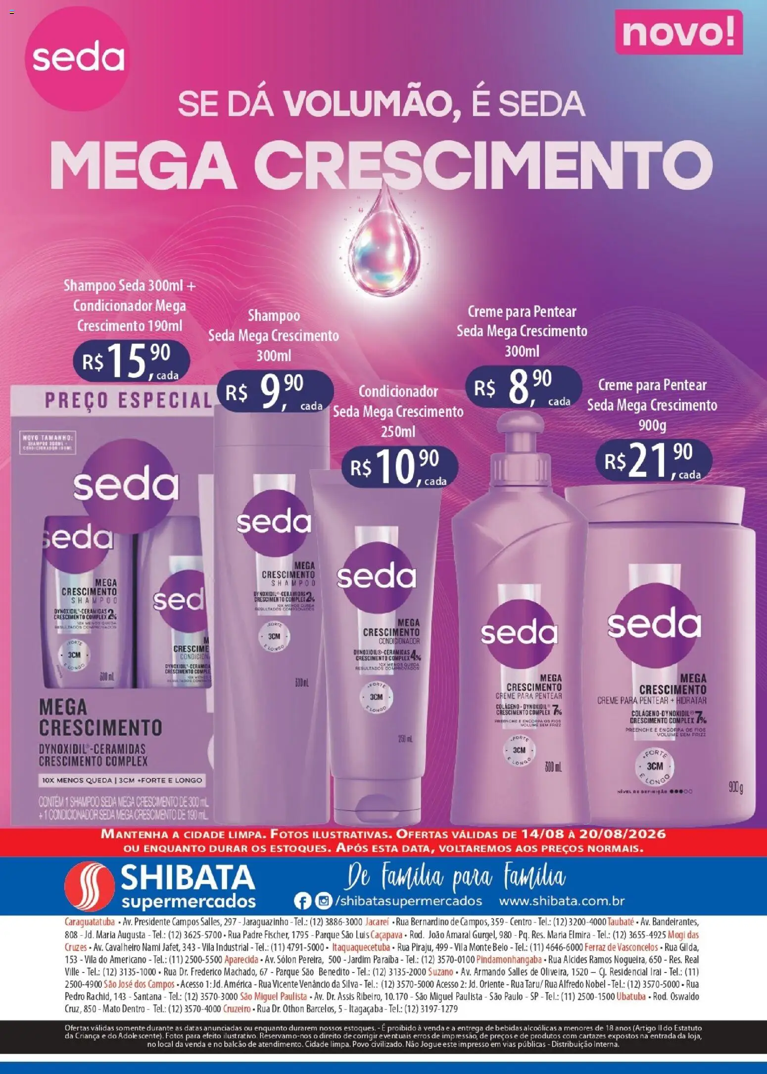 Shibata Folheto - válido de 14/08/2026 | Página: 2 | Produtos: Shampoo, Colágeno, Condicionador, Creme