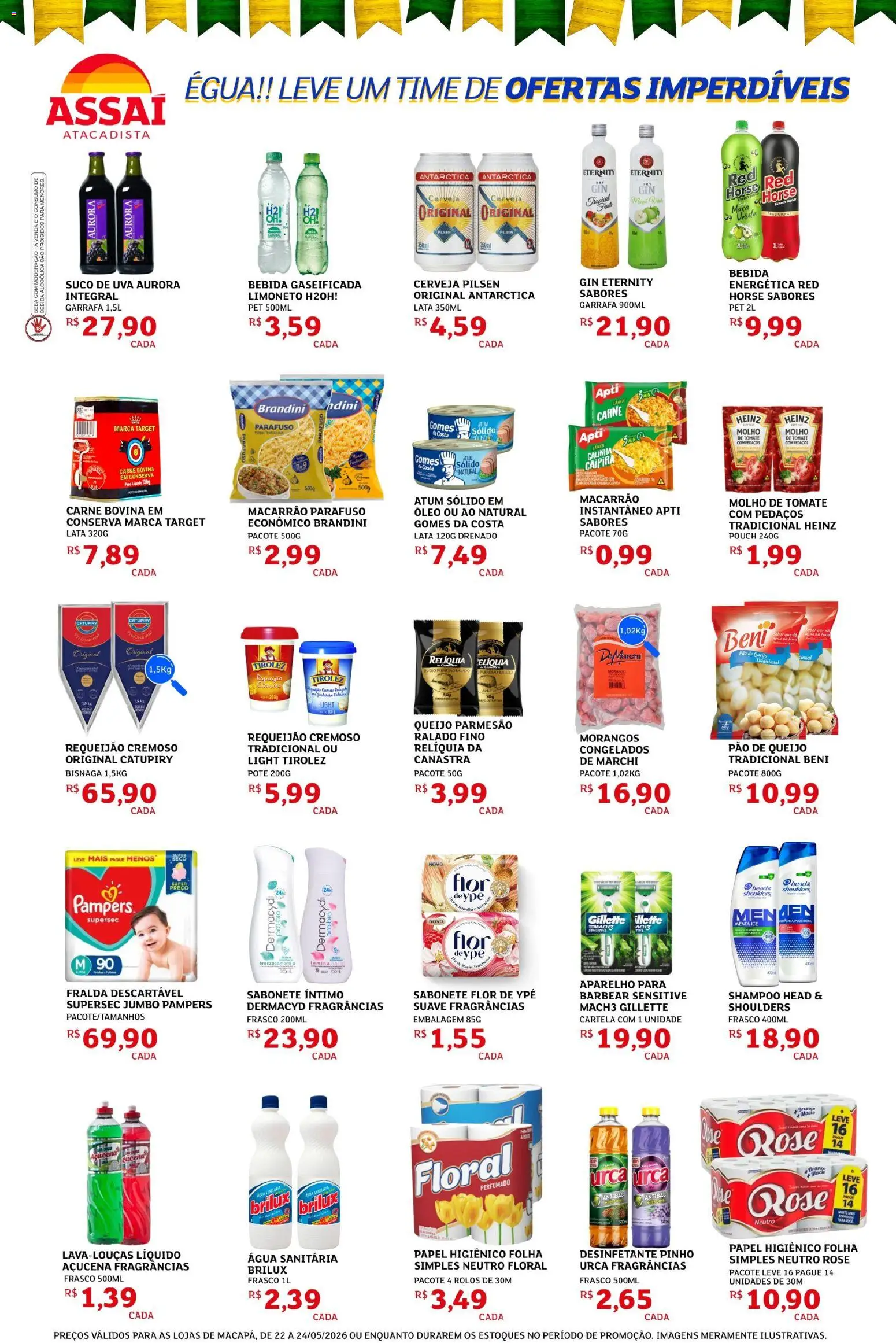 Assaí Atacadista Folheto - válido de 22.05.2026 | Página: 2 | Produtos: Catupiry, Morangos, Bebida, Pão de queijo