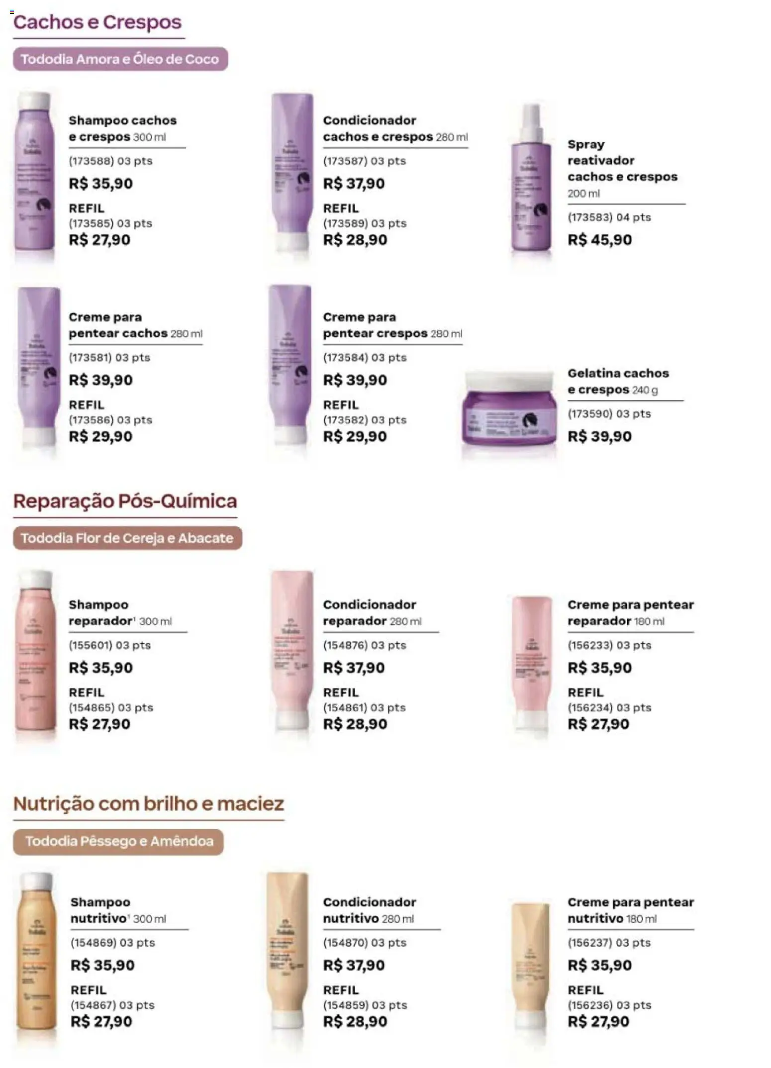 Natura Folheto - válido de 19/07/2026 | Página: 148 | Produtos: Shampoo, Condicionador, Óleo, Gelatina