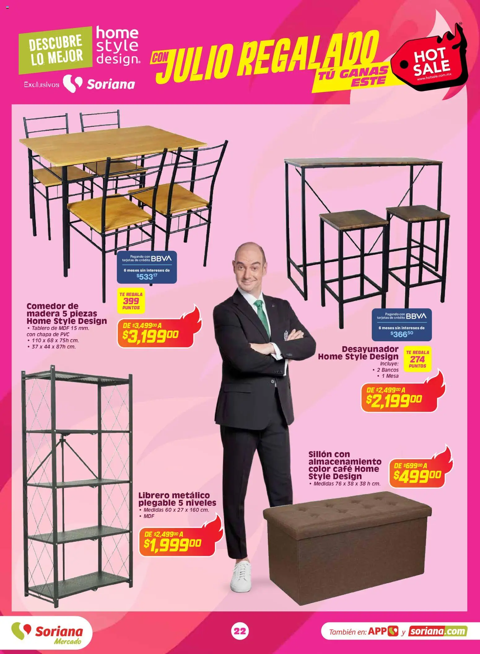 Nuevas ofertas de Soriana válidas en toda la República Mexicana desde el 25.05.2026. ¡Encuentra las mejores ofertas en Soriana Hot Sale Mercado Nacional! | Página: 22 | Productos: Sillón, Café, Mesa, Té