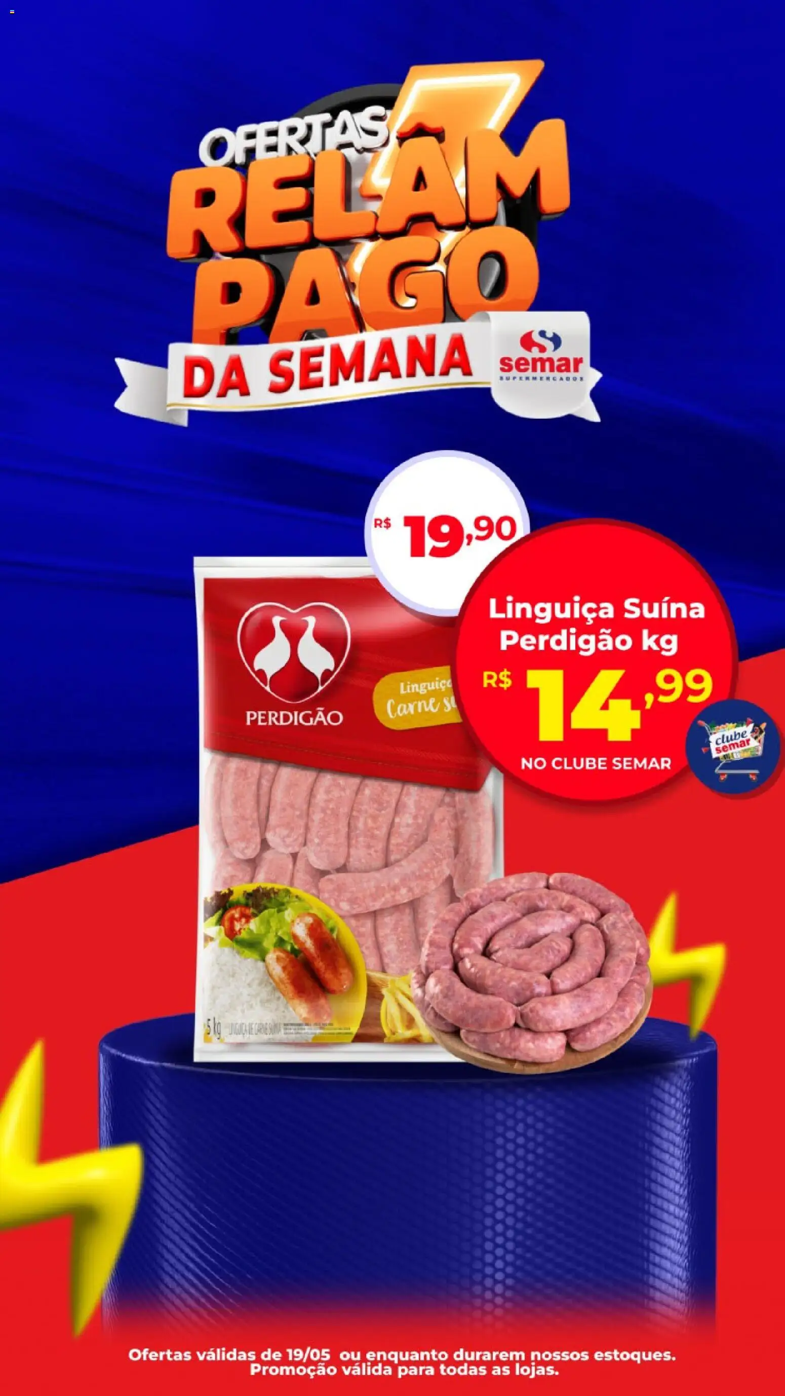 Semar Supermercado Folheto - válido de 19.05.2026 | Página: 1 | Produtos: Linguiça, Carne