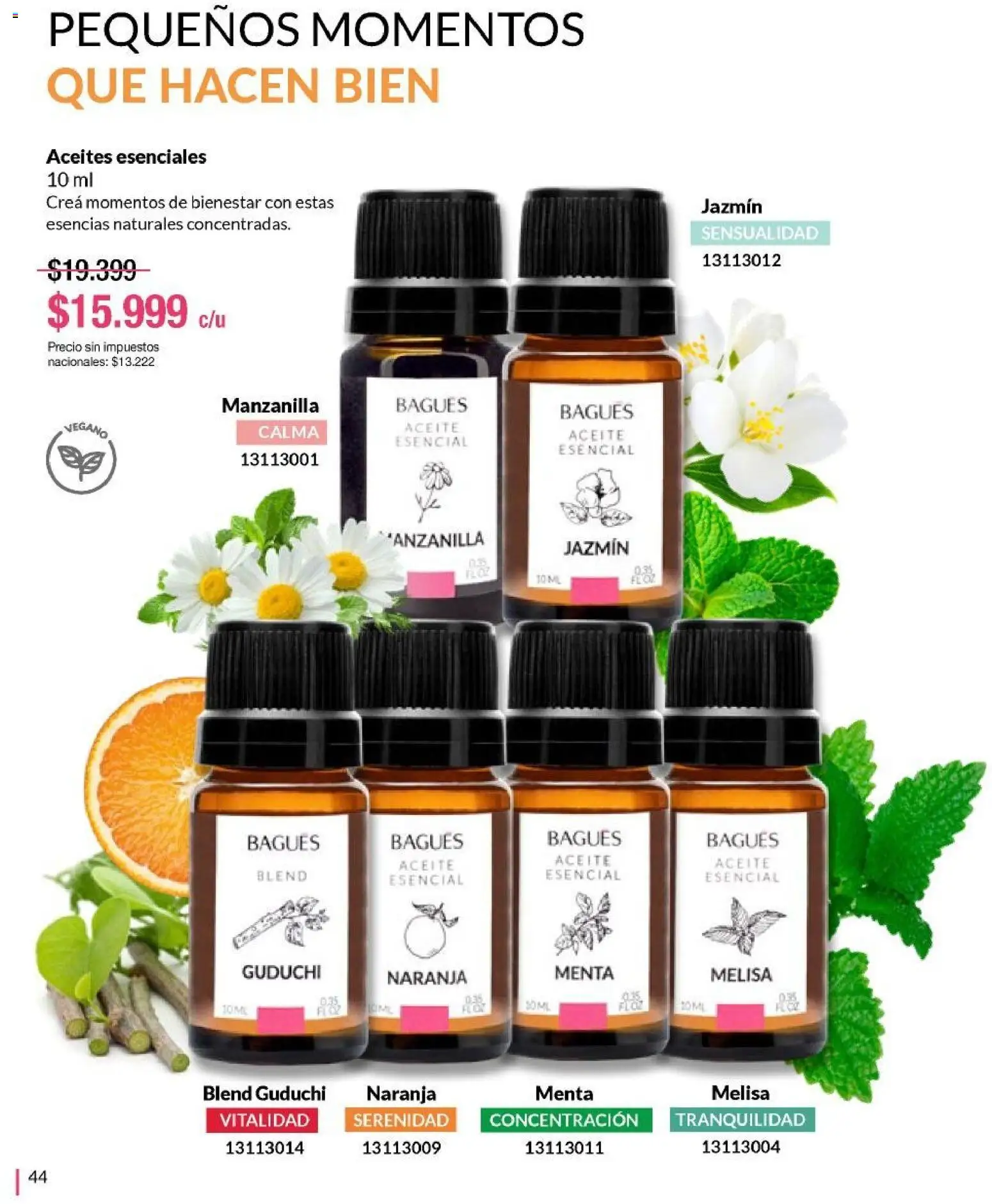 Bagués catálogo │ válido desde el 21/09/2026 | Página: 44 | Productos: Aceite, Esencias