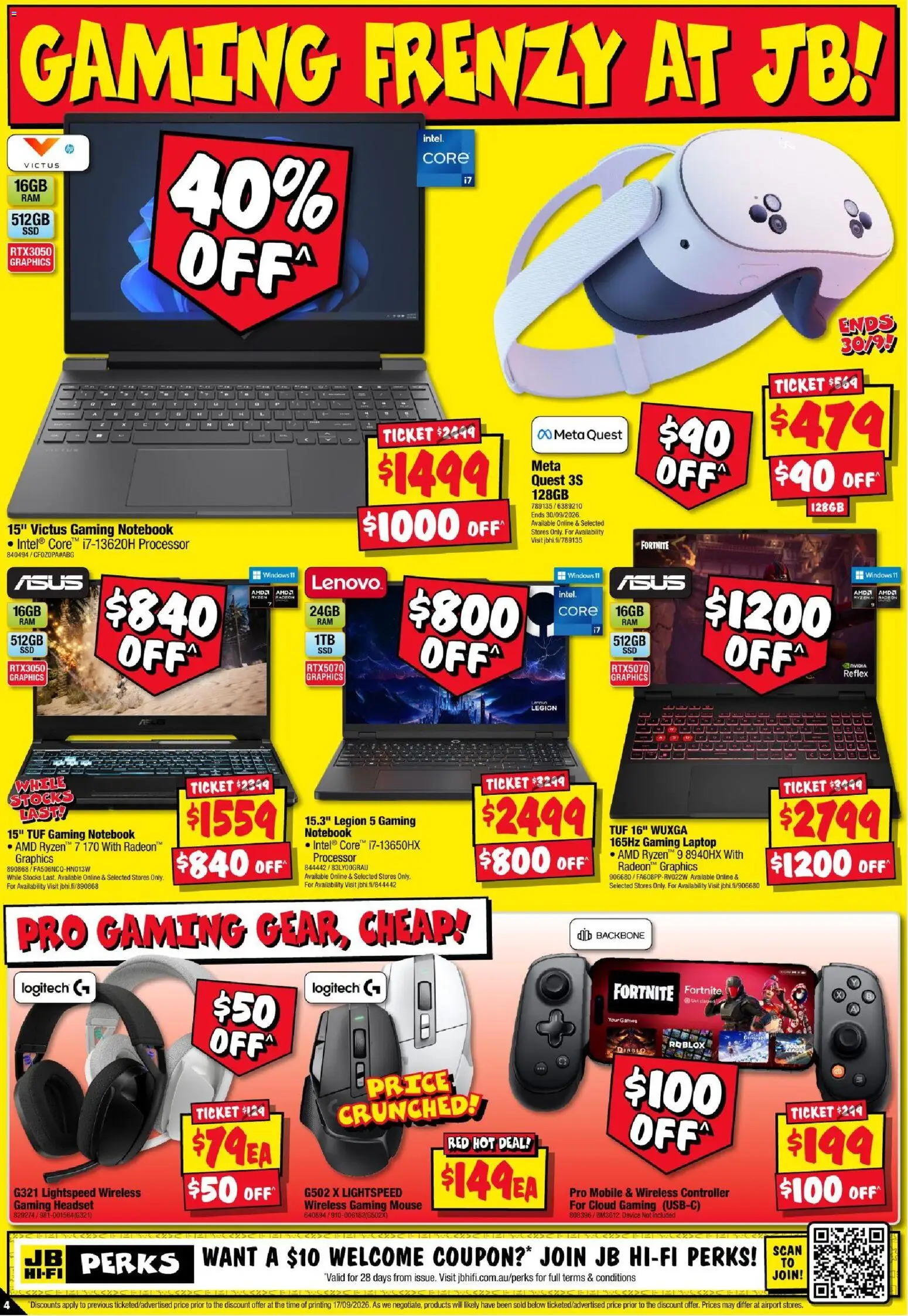 JB Hi-Fi catalogue - valid from 24/09/2026 | Page: 4 | Products: Controller, Headset, Laptop, Mobile