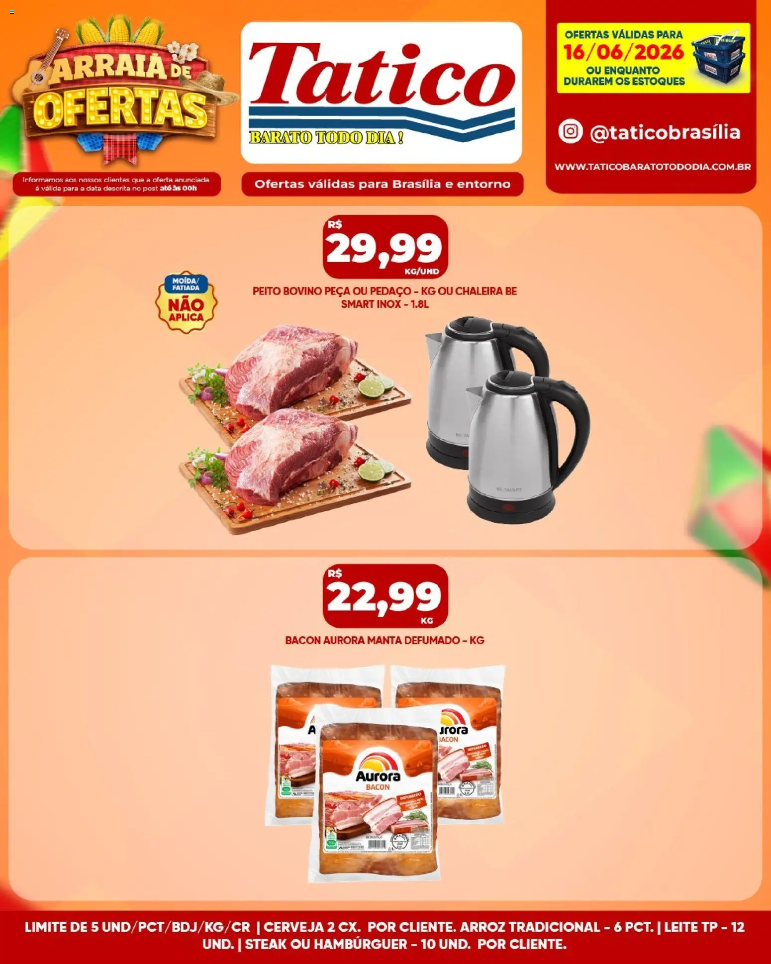 Tatico Folheto - válido de 16.06.2026 | Página: 13 | Produtos: Chaleira, Leite, Cerveja, Arroz