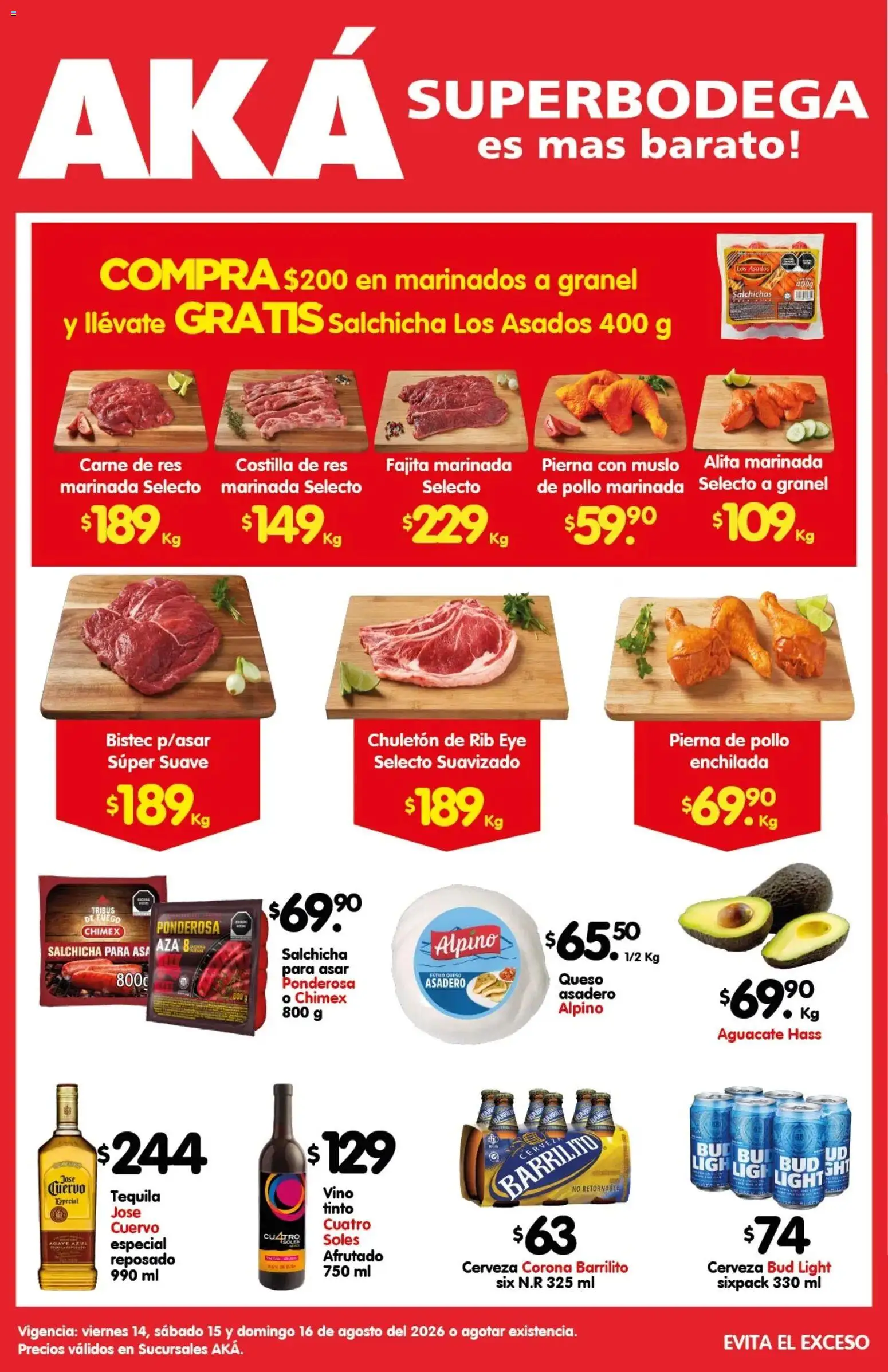 Nuevas ofertas de Arteli válidas en toda la República Mexicana desde el 14/08/2026. ¡Encuentra las mejores ofertas en Arteli folleto Carnita Asada Aká Superbodegas! | Página: 1 | Productos: Pollo, Queso, Cerveza, Cerveza Corona