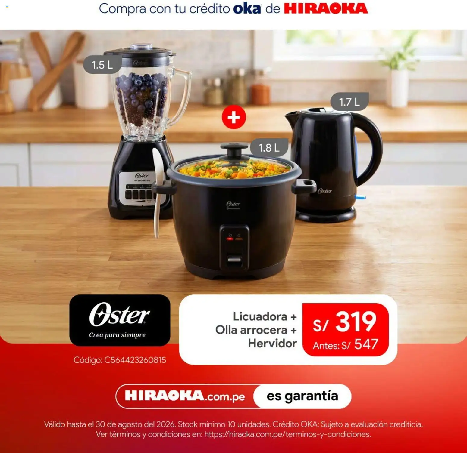 Catálogo Hiraoka válido desde 25/08/2026 | Página: 7 | Productos: Arrocera, Hervidor, Licuadora