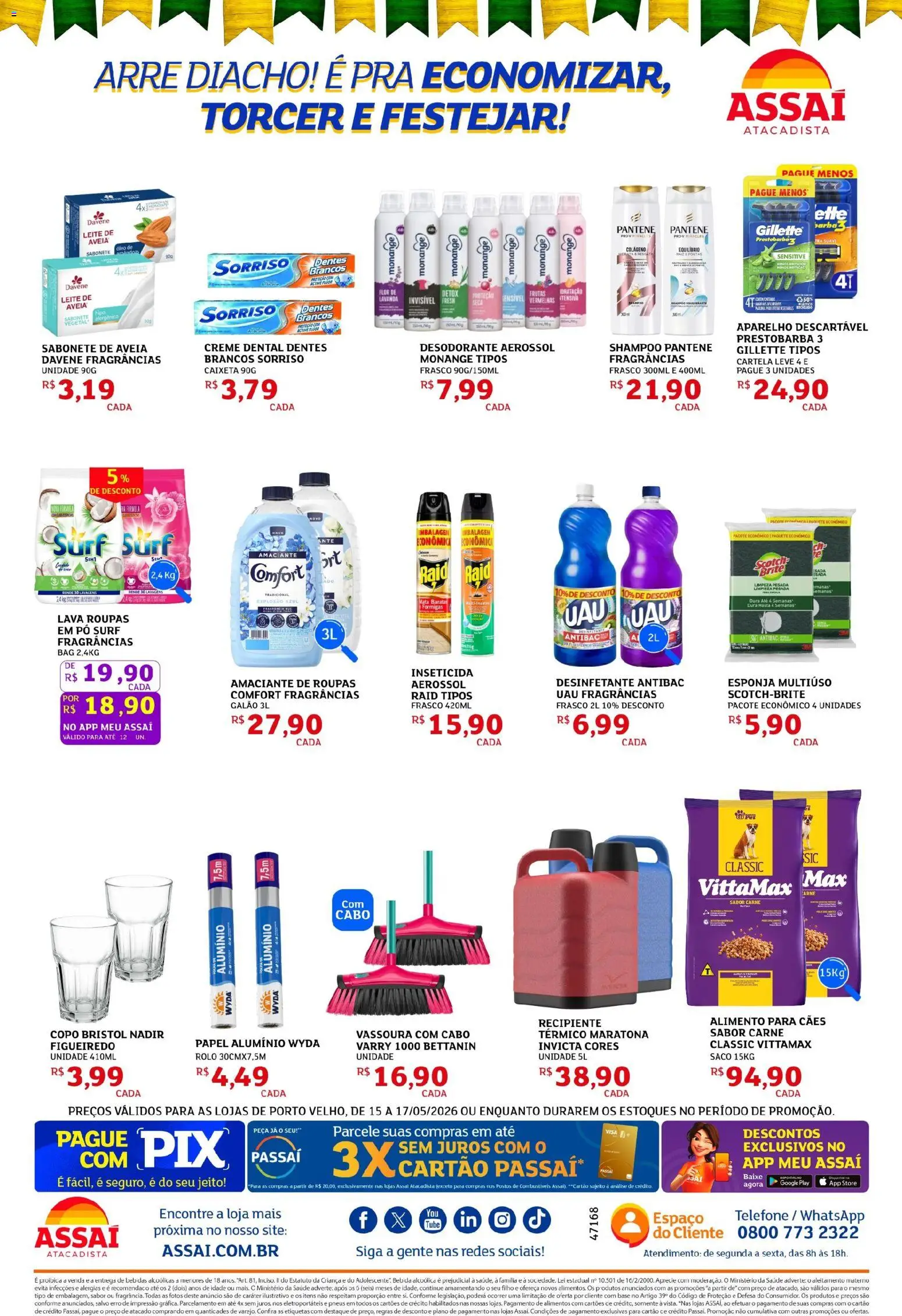 Assaí Atacadista Folheto - válido de 15.05.2026 | Página: 4 | Produtos: Pó, Leite, Base, Vassoura