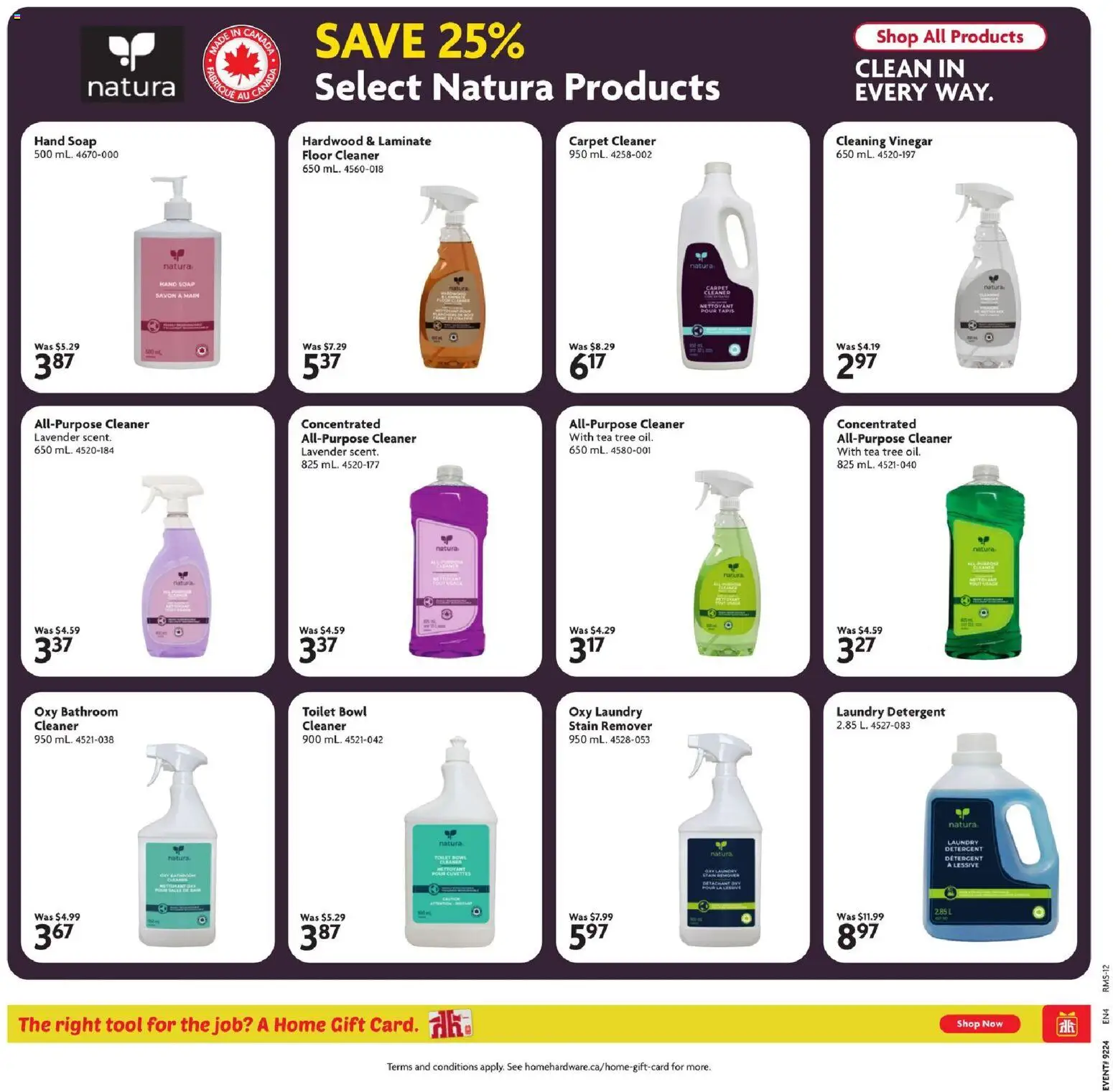 Home Hardware flyer valid from 11.06.2026 | Page: 9 | Products: Tea, Soap, Stain remover, Carpet