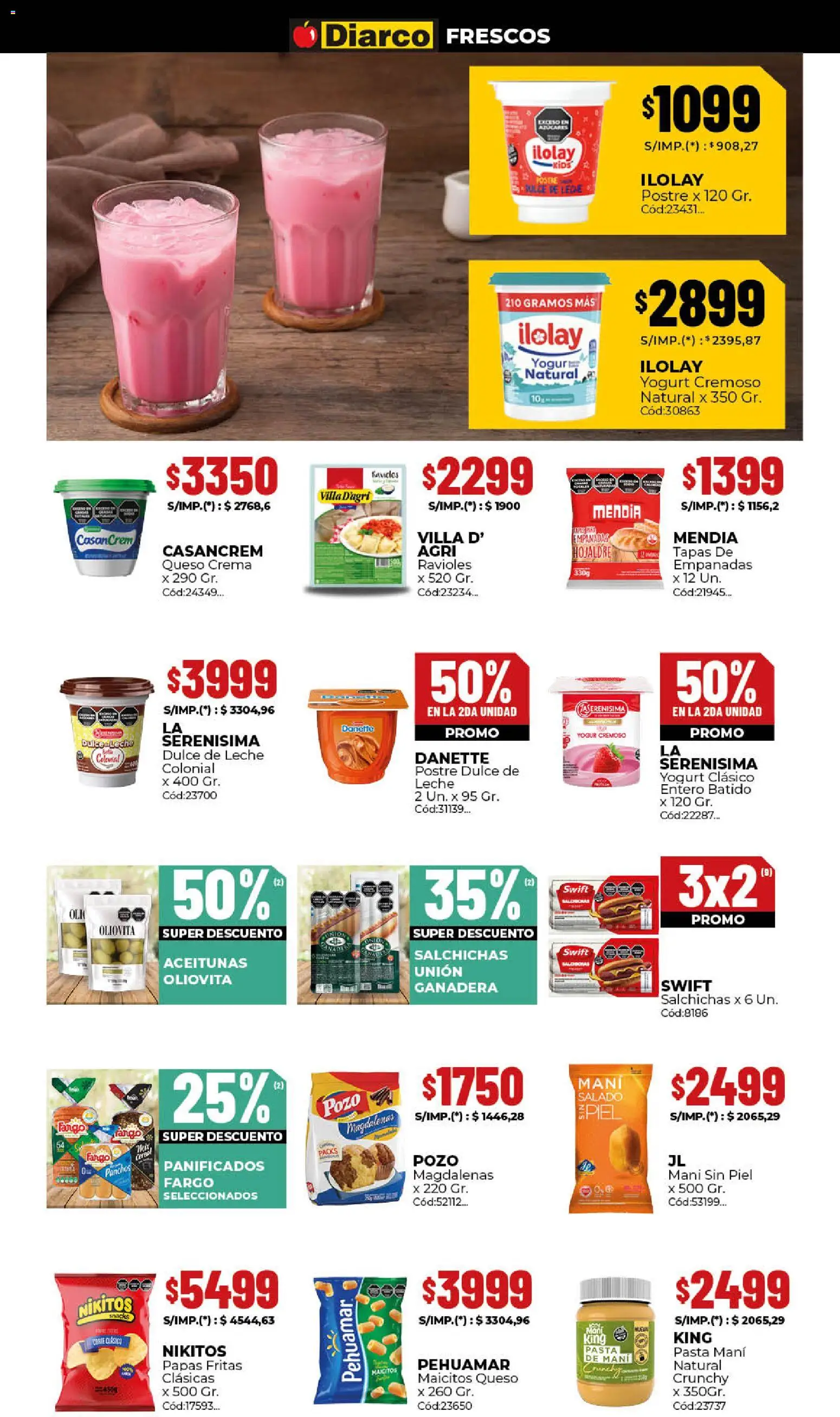 Diarco - Ofertas Sur │ válido desde el 20.04.2026 | Página: 11 | Productos: Dulce de leche, Mani, Queso, Yogur