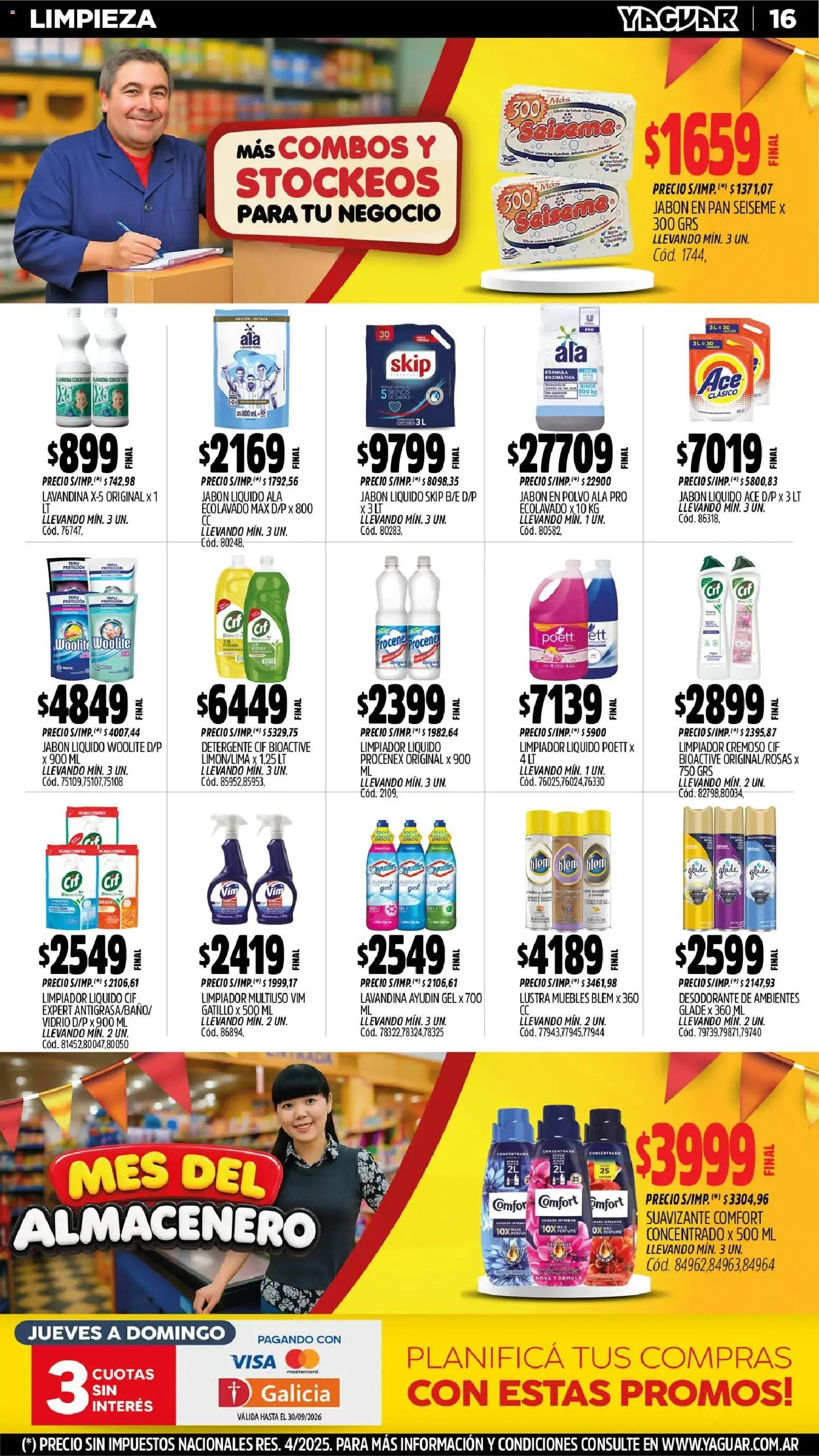 Yaguar - Oferta Semanal Jujuy │ válido desde el 31/08/2026 | Página: 15 | Productos: Polvo, Detergente, Pan, Suavizante