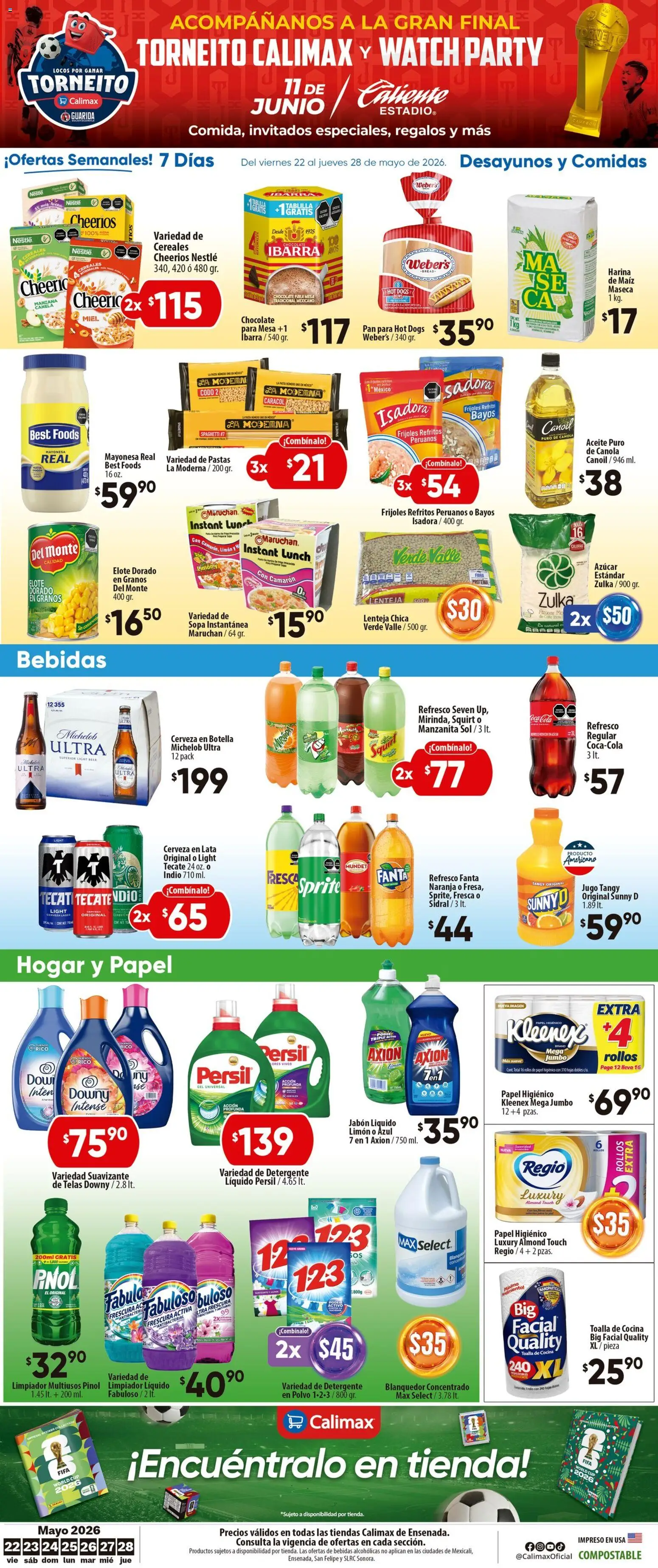 Nuevas ofertas de Calimax válidas en toda la República Mexicana desde el 22.05.2026. ¡Encuentra las mejores ofertas en Calimax folleto Ensenada! | Página: 6 | Productos: Manzana, Col, Limpiador, Polvo