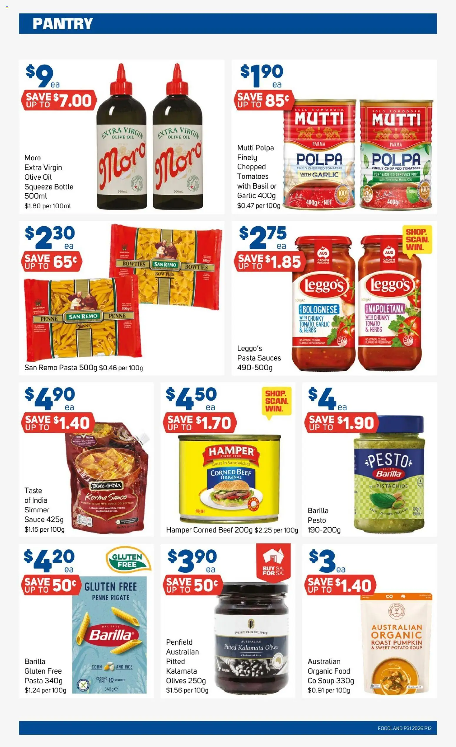 Foodland catalogue - valid from 29/07/2026 | Page: 12 | Products: Olives, Olive oil, Sauce, Soup