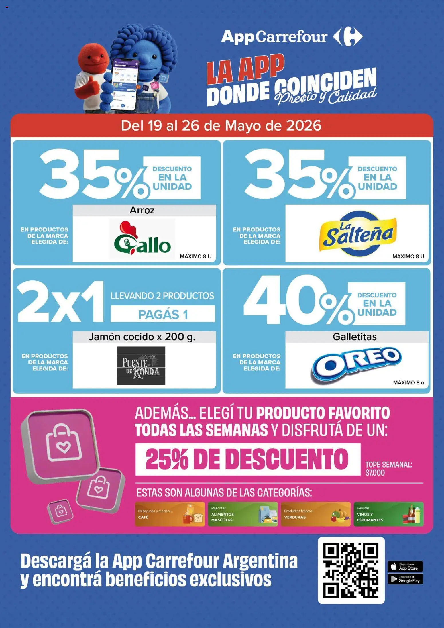 Carrefour - Carrefour Express │ válido desde el 19.05.2026 | Página: 3 | Productos: Galletitas, Café, Jamón, Arroz