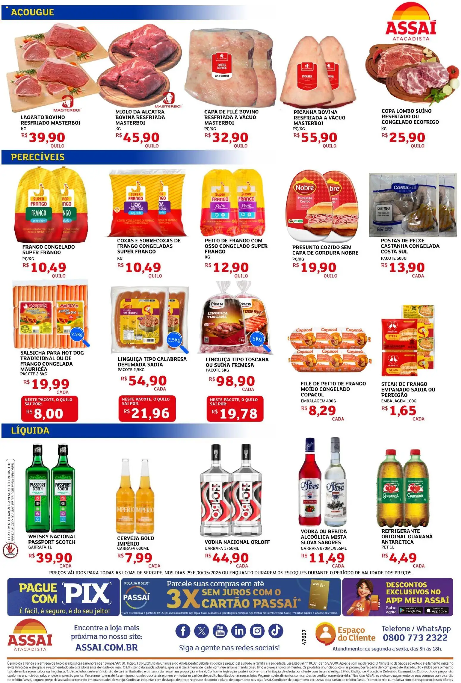 Assaí Atacadista Folheto - válido de 29.05.2026 | Página: 2 | Produtos: Pneus, Carne, Frango, Peito de frango
