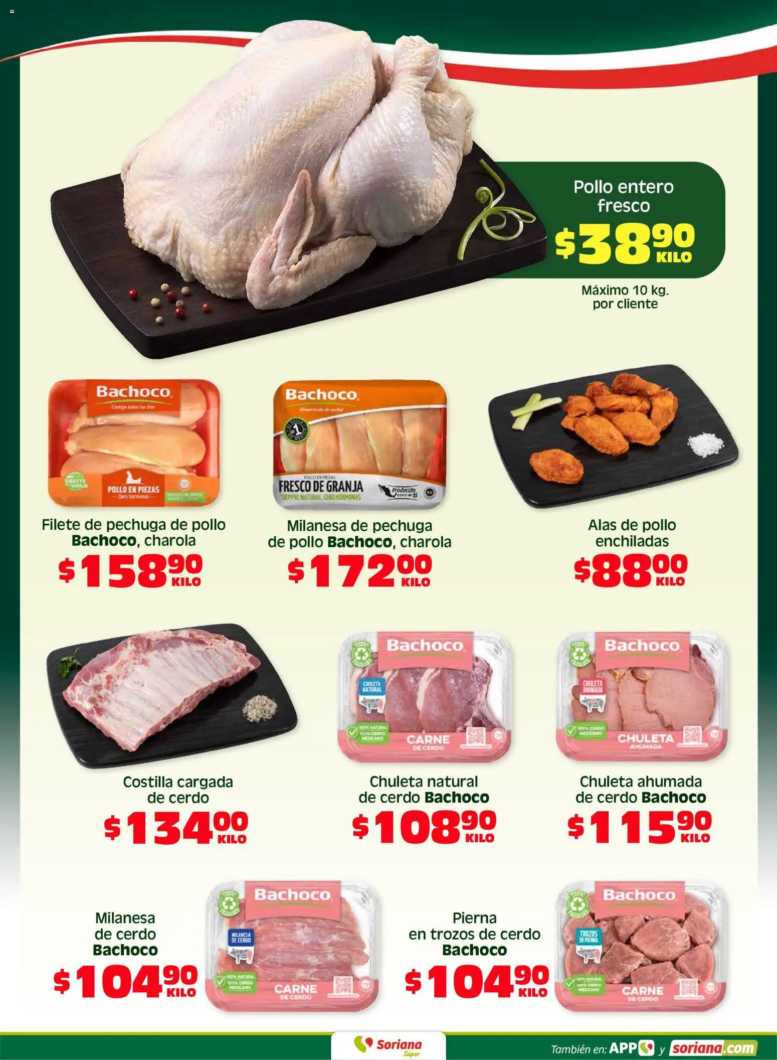 Nuevas ofertas de Soriana válidas en toda la República Mexicana desde el 01.05.2026. ¡Encuentra las mejores ofertas en Soriana Fin de Semana Súper: Ags, Nay, Jal, Qro, Col, Mich, Gto, Hgo, Tlax, Mor, Pue, Gro, Oax, Edo. de Mex, Valle de México, Za! | Página: 3 | Productos: Pollo, Milanesa, Cerdo