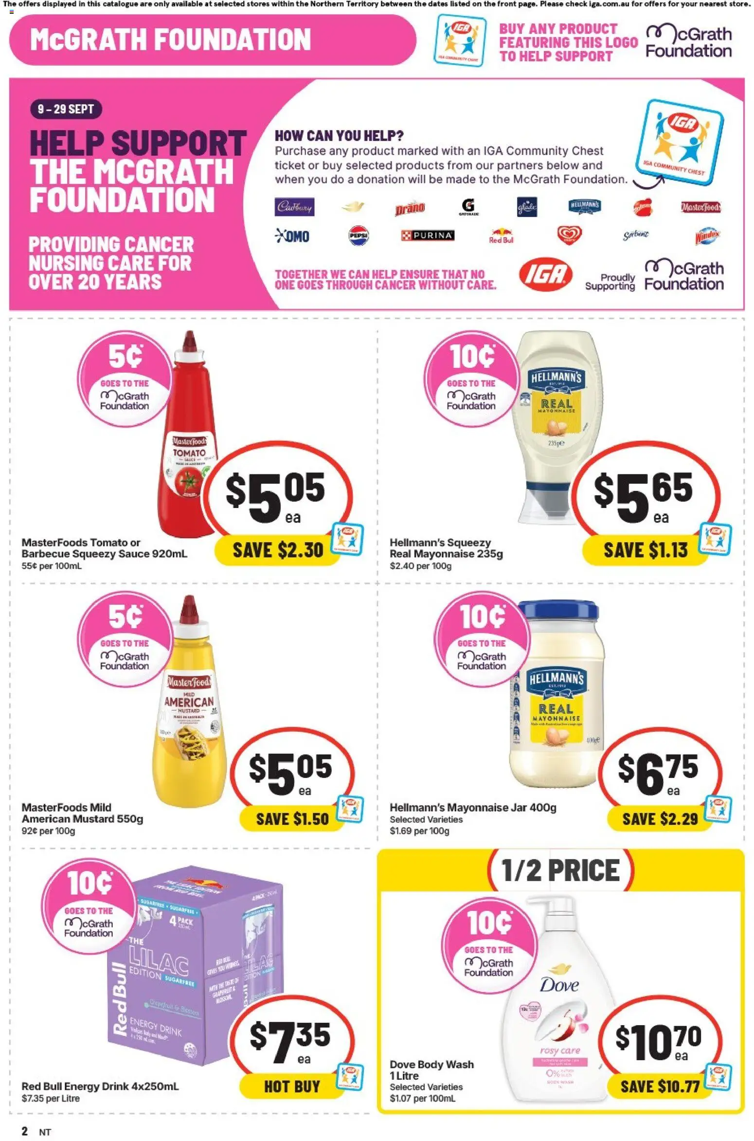 IGA catalogue - valid from 09/09/2026 | Page: 3 | Products: Energy drink, Mayonnaise, Sauce, Red Bull
