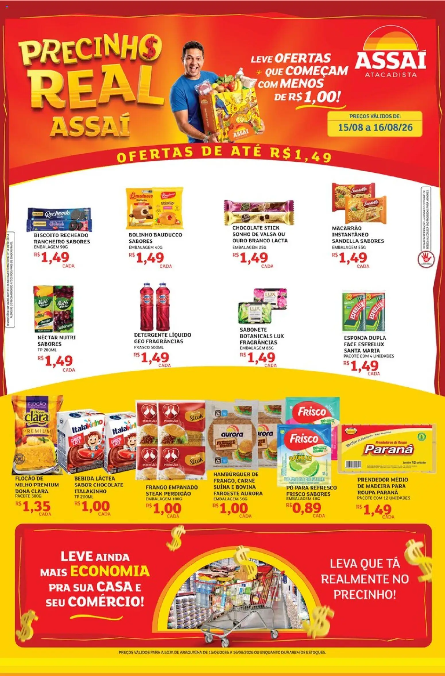 Assaí Atacadista Folheto - válido de 15/08/2026 | Página: 1 | Produtos: Pó, Baunilha, Sabonete, Biscoito recheado