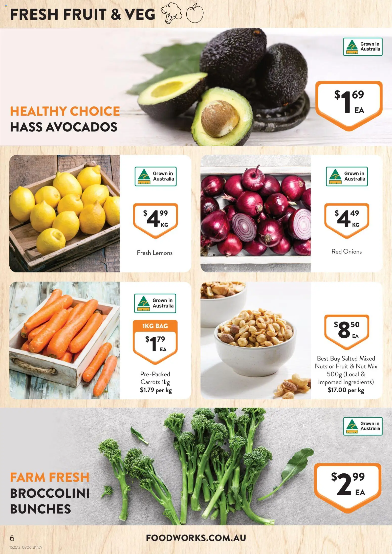 Foodworks catalogue - valid from 03.06.2026 | Page: 6 | Products: Carrots, Nuts, Onions, Bag