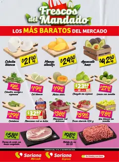 Vista previa de Soriana Frescos del Mandado Mercado: Ags, Nay, Jal, Qro, Col, Mich, Gto, Hgo, Tlax, Mor, Pue, Gro, Oax, Edo. de Mex, CDMX, Zac y, nuevo folleto de la tienda, válido en México a partir del 19.05.2026