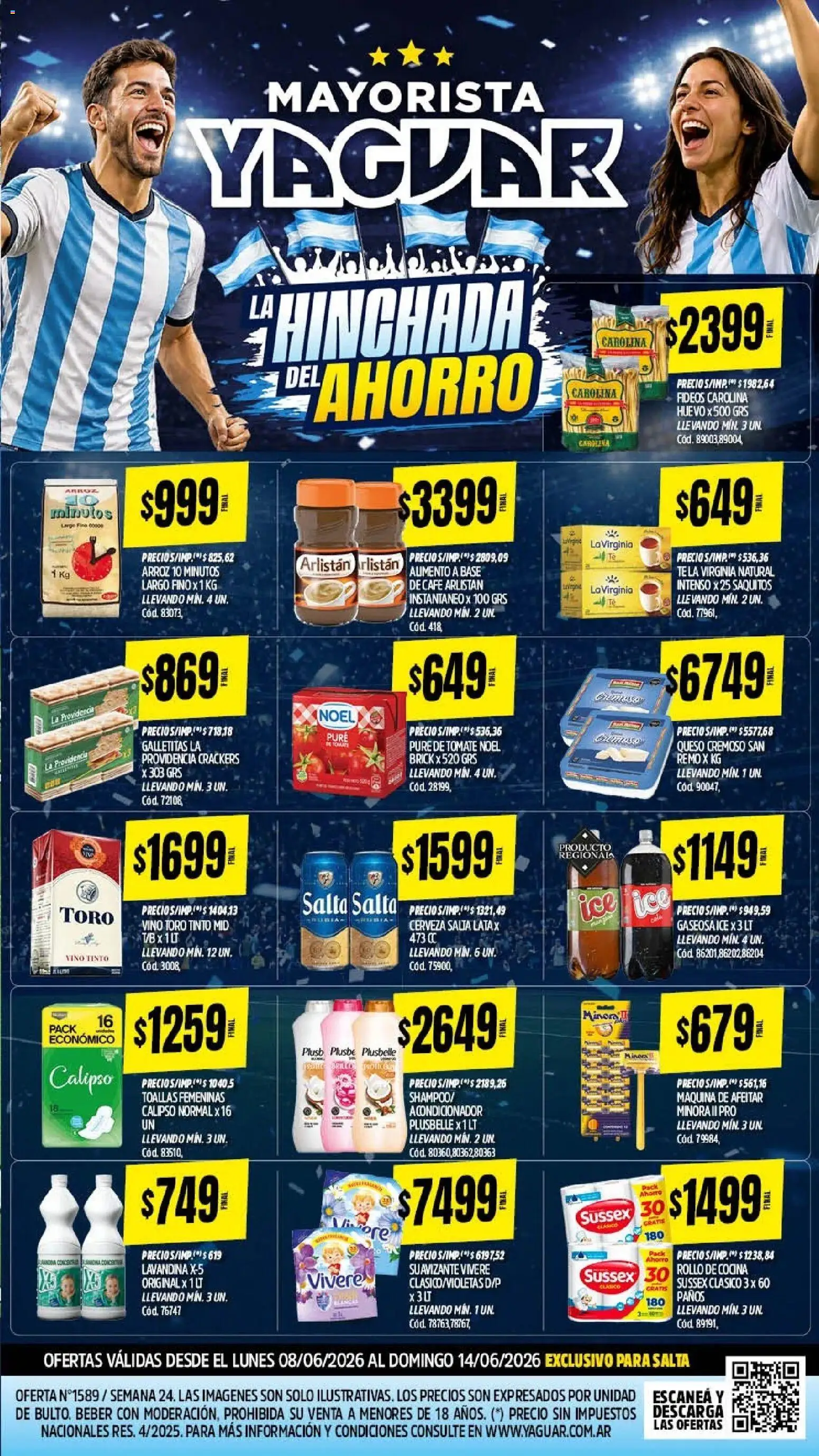 Yaguar - Oferta Semanal Salta │ válido desde el 08.06.2026 | Página: 2 | Productos: Maquina de afeitar, Pure de Tomate, Arroz, Fideos