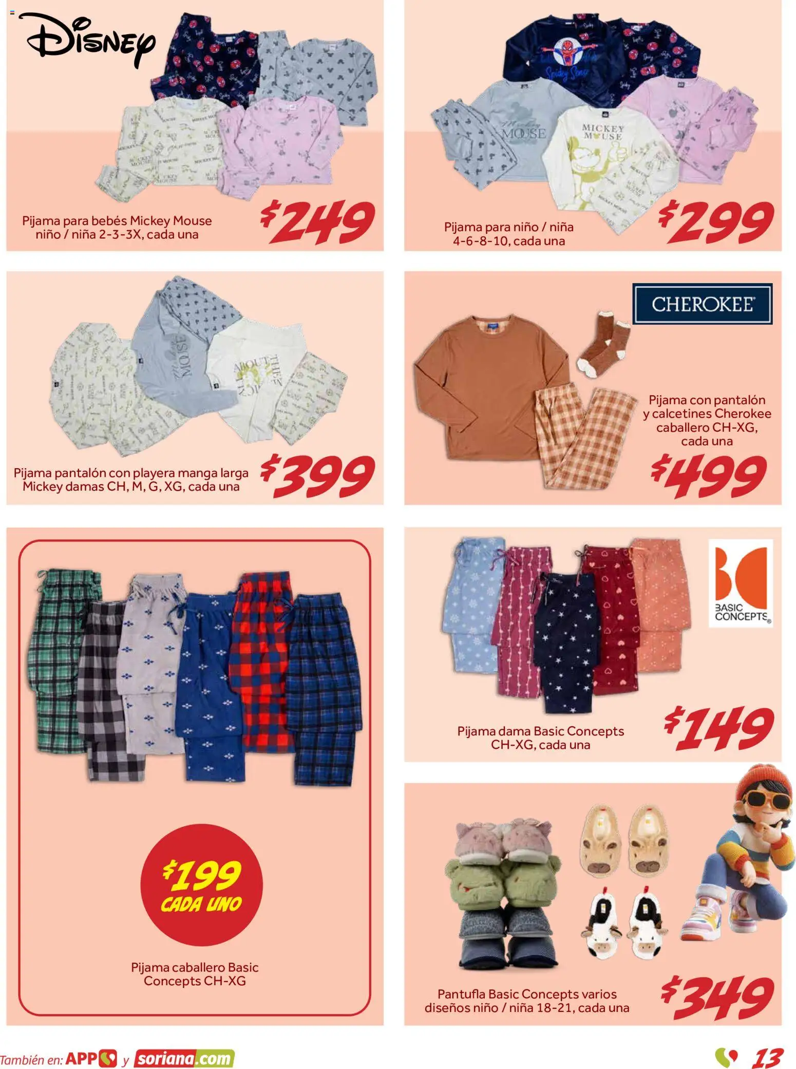 Nuevas ofertas de Soriana válidas en toda la República Mexicana desde el 28/09/2026. ¡Encuentra las mejores ofertas en Soriana Híper - Reino de los Juguetes! | Página: 13 | Productos: Pijama, Mouse, Calcetines, Playera