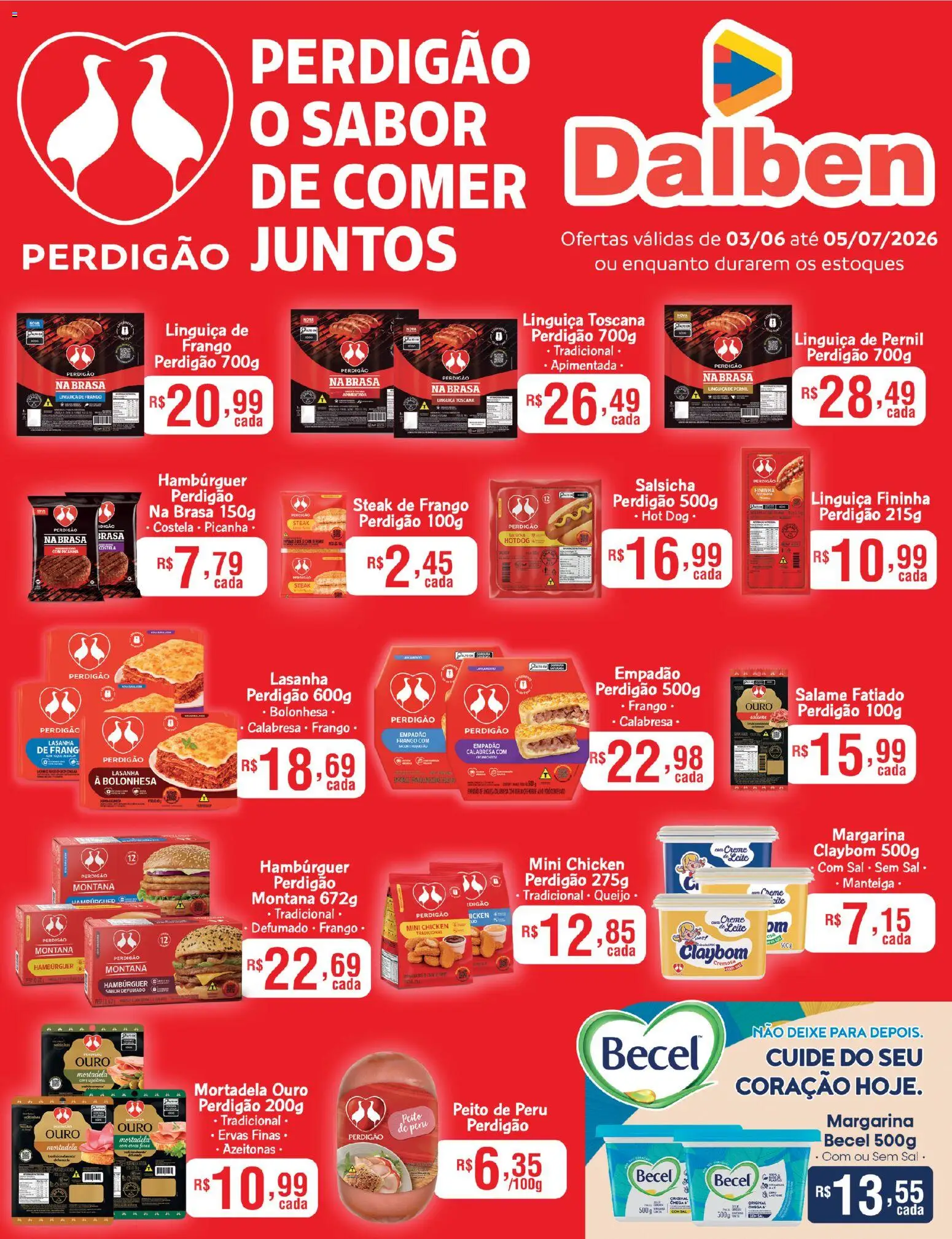 Supermercado Dalben Folheto - válido de 03/06/2026 | Página: 1 | Produtos: Azeitonas, Pernil, Manteiga, Salame