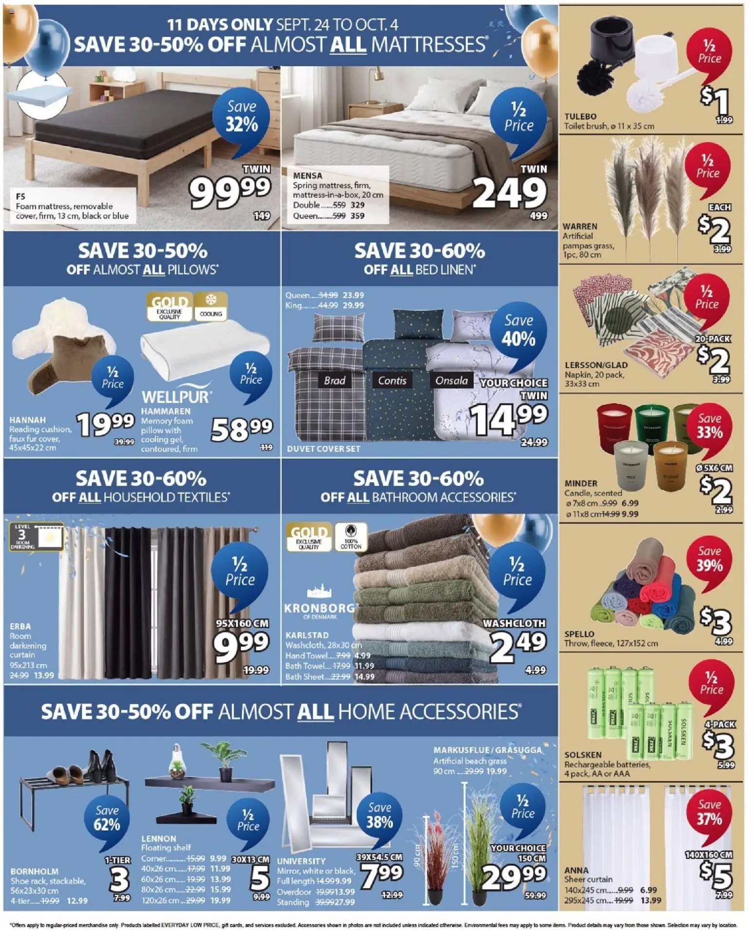 JYSK flyer valid from Sep 24, 2026 | Page: 2 | Products: Bed, Pillow, Shelf, Bath