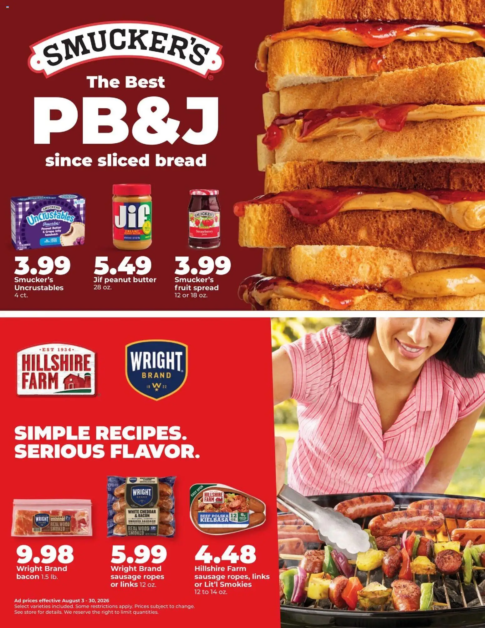 HyVee Monthly Ad - valid from 08/03/2026 | Page: 13 | Products: Butter, Bread, Sausage
