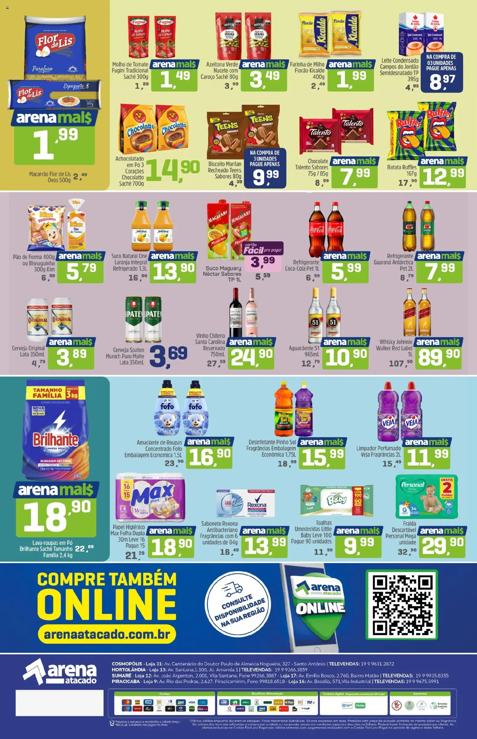 Arena Atacado Folheto - válido de 01.05.2026 | Página: 2 | Produtos: Whisky, Amaciante de roupas, Suco, Refrigerante