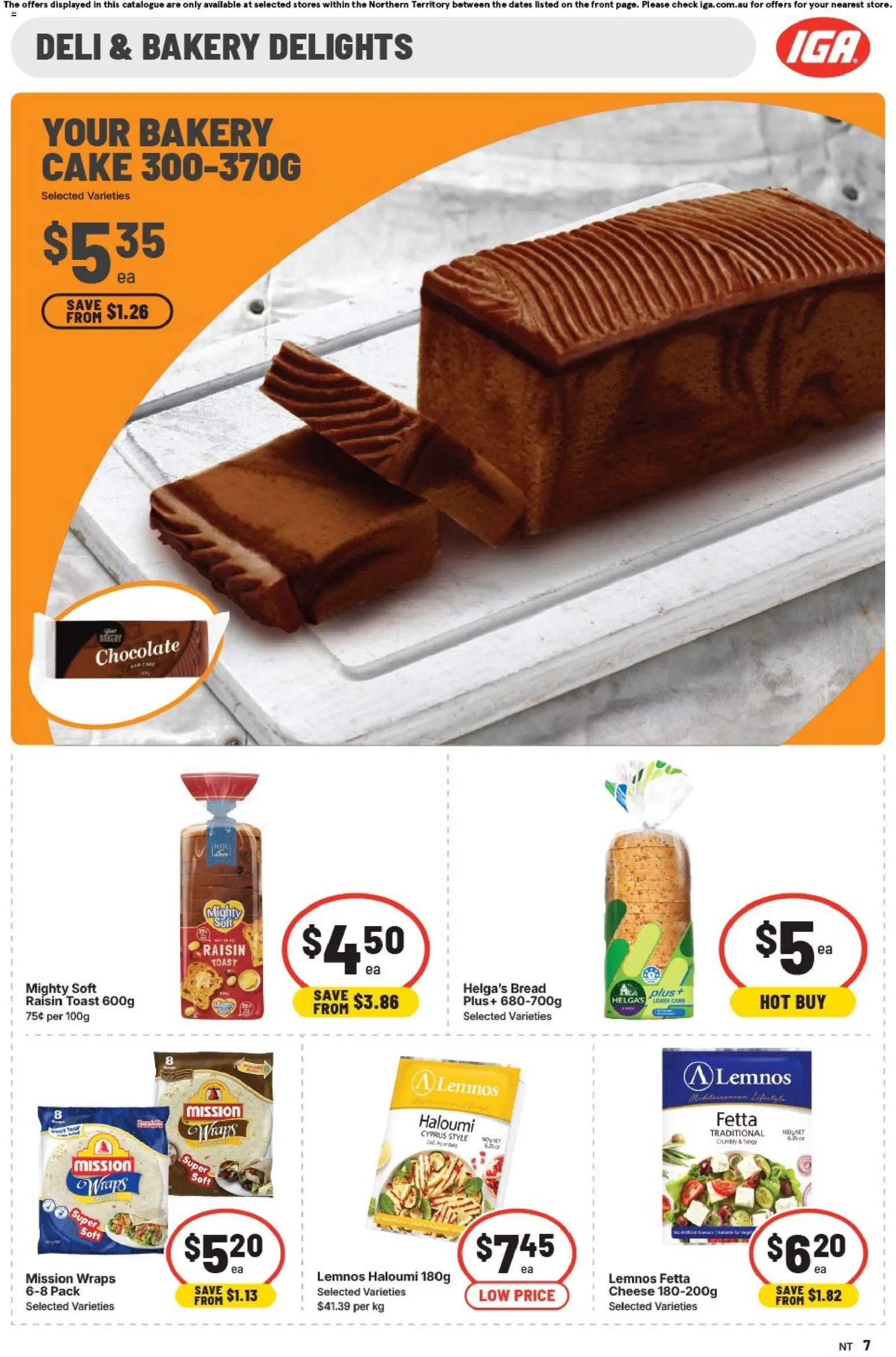 IGA catalogue - valid from 01/07/2026 | Page: 7 | Products: Cheese, Bread, Chocolate, Bakery