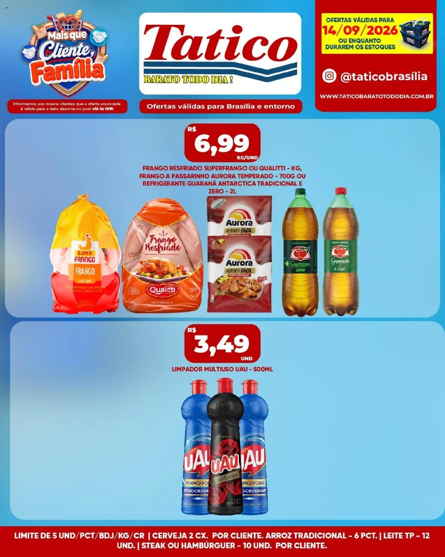 Tatico Folheto - válido de 14/09/2026 | Página: 3 | Produtos: Guaraná, Leite, Arroz, Refrigerante