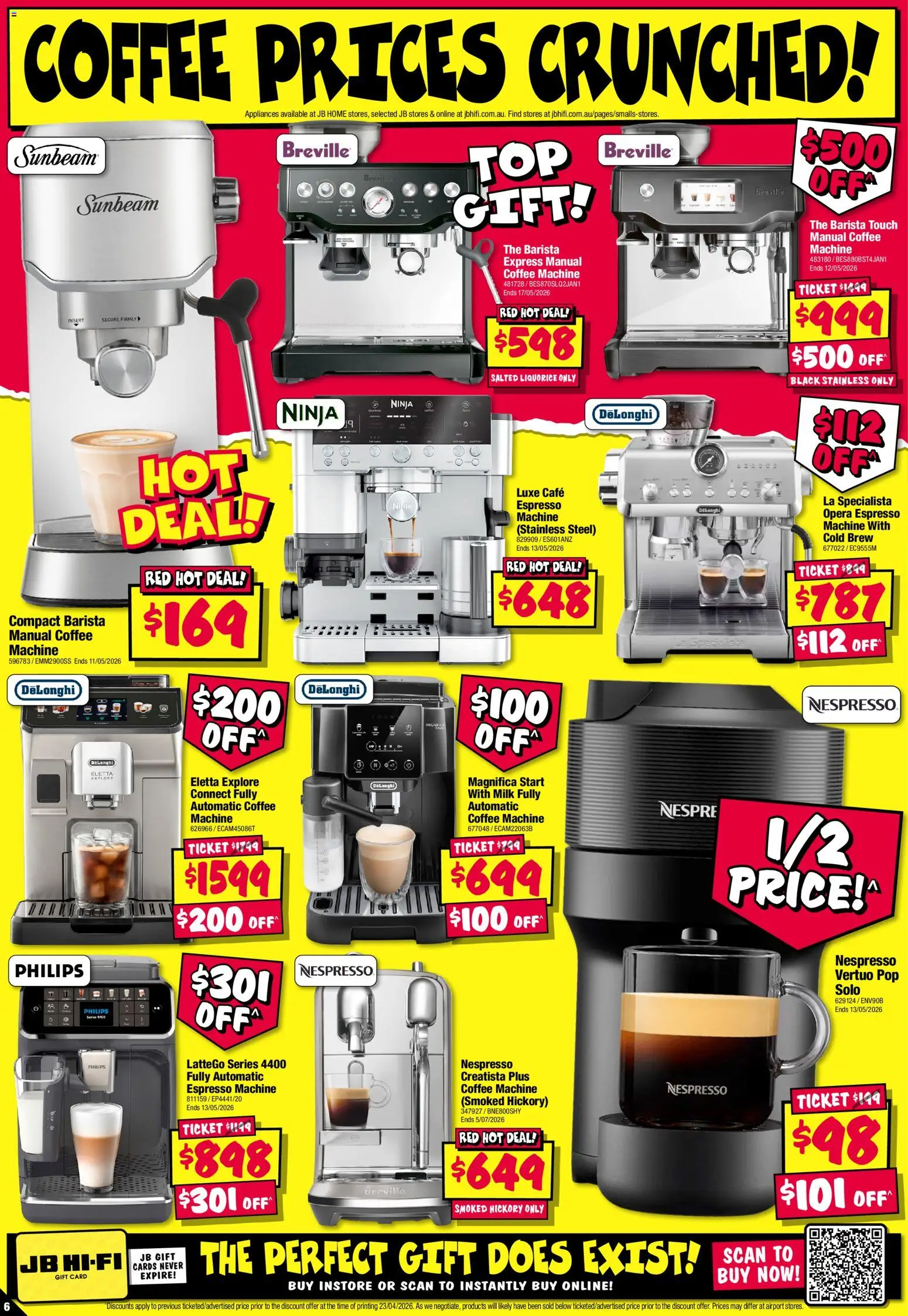 JB Hi-Fi catalogue - valid from 07.05.2026 | Page: 6 | Products: Milk, Coffee, Espresso machine