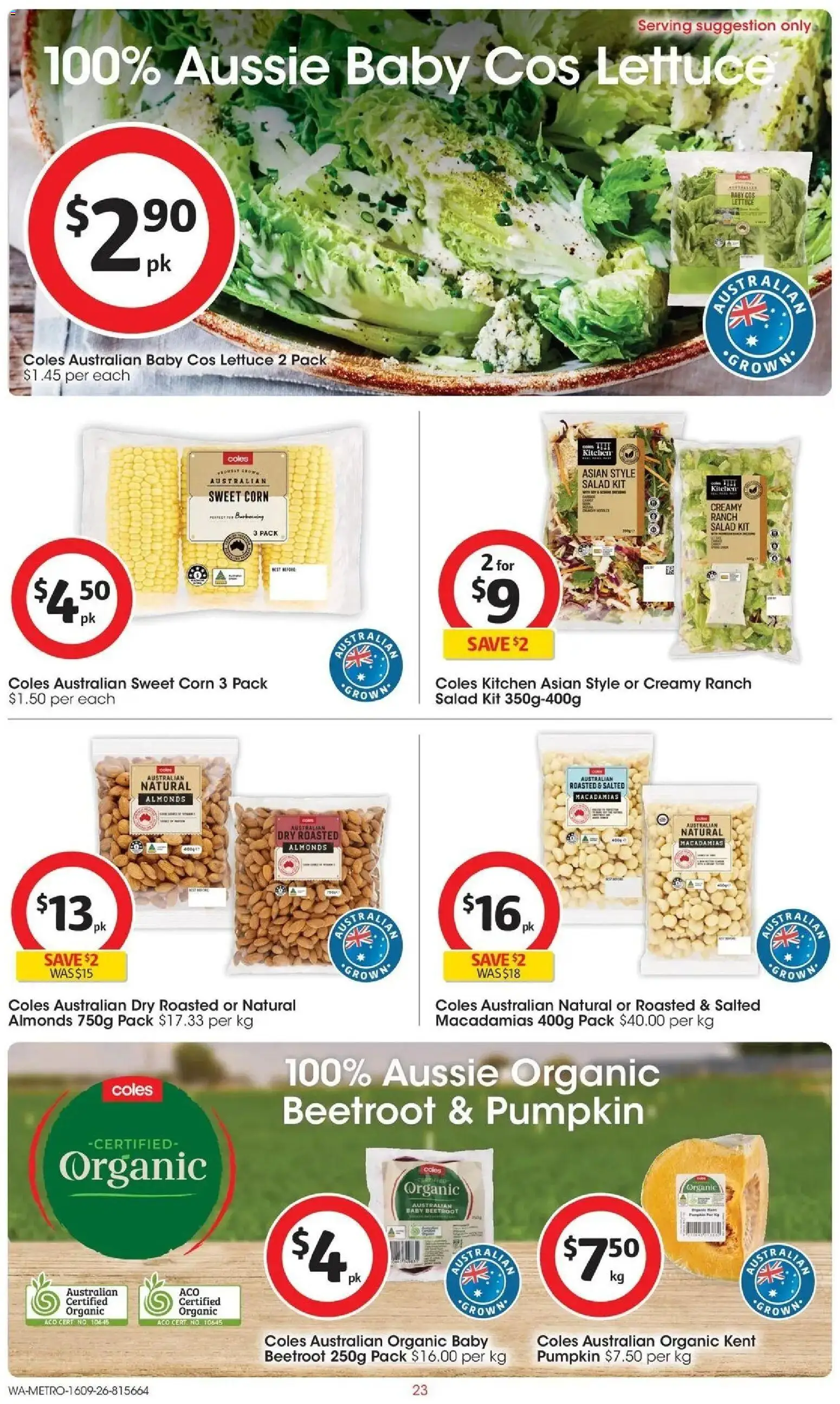 ﻿Coles catalogue valid from 16/09/2026 > Online Australia | Page: 23 | Products: Almonds, Salad, Beetroot, Pumpkin