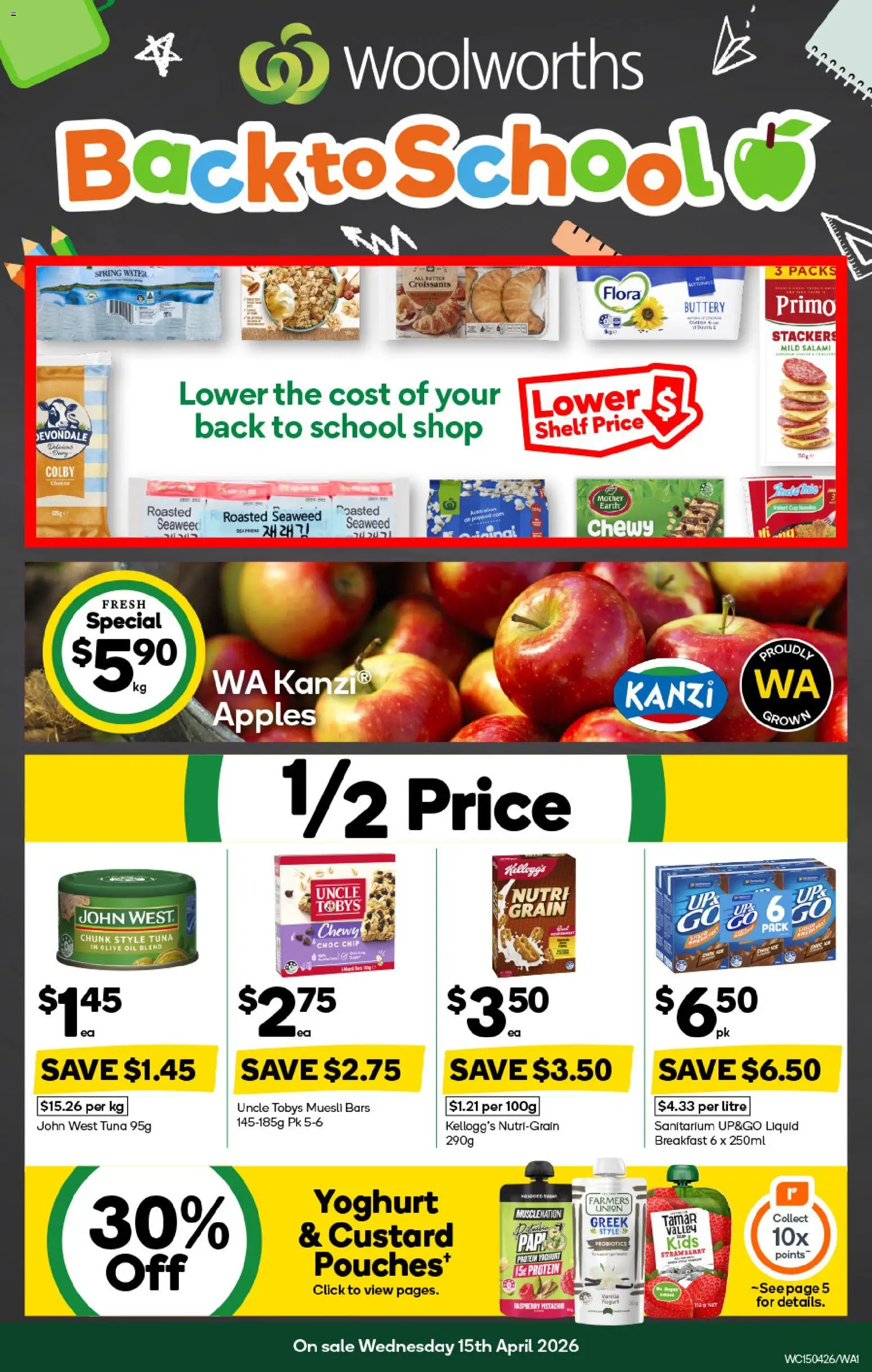 Woolworths catalogue - valid from 15.04.2026 | Page: 1 | Products: Shelf, Oil, Water, Raspberry