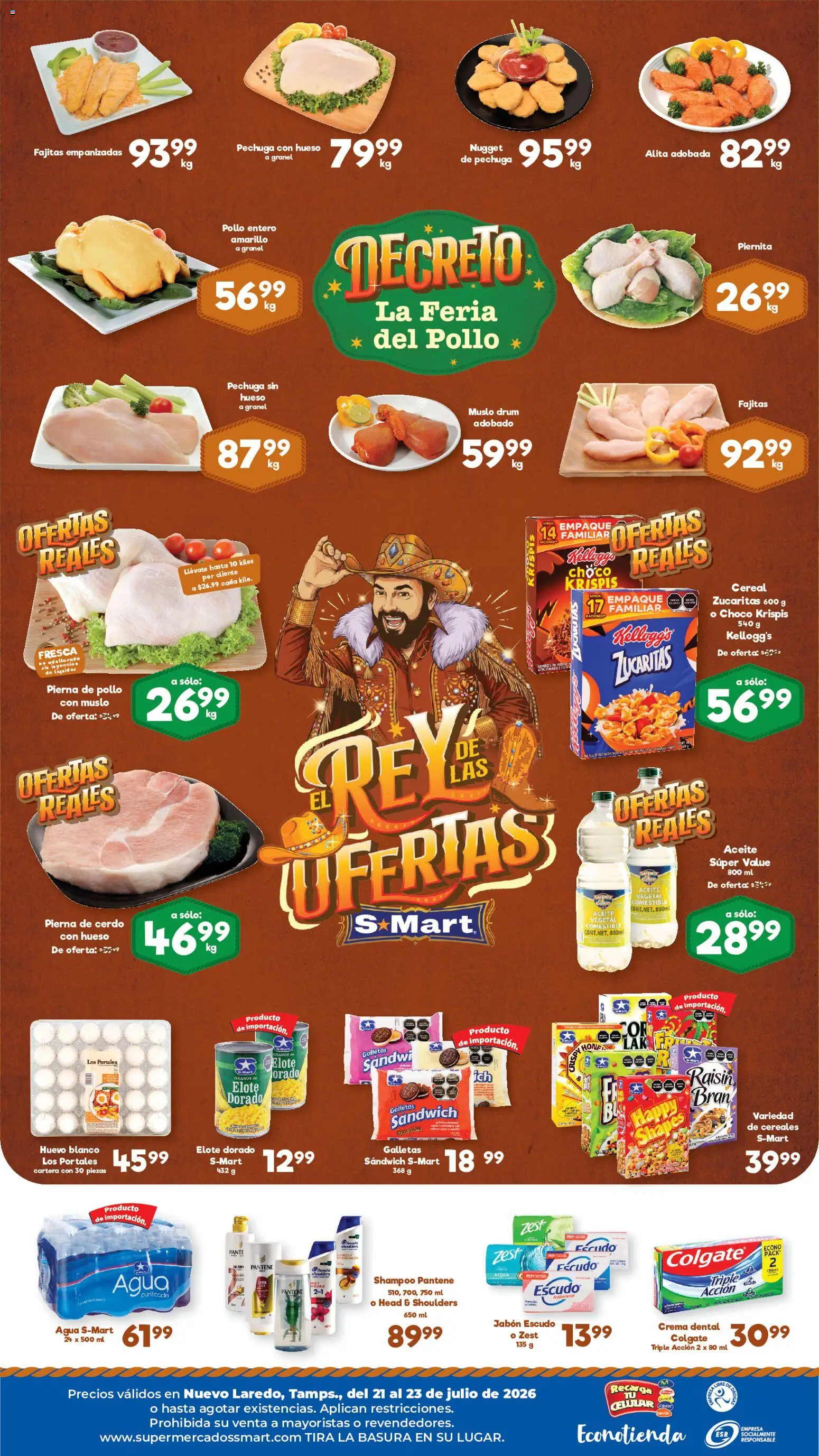 Nuevas ofertas de S-Mart válidas en toda la República Mexicana desde el 21/07/2026. ¡Encuentra las mejores ofertas en S-Mart folleto Nuevo Laredo! | Página: 2 | Productos: Crema, Huevo, Galletas, Jabón