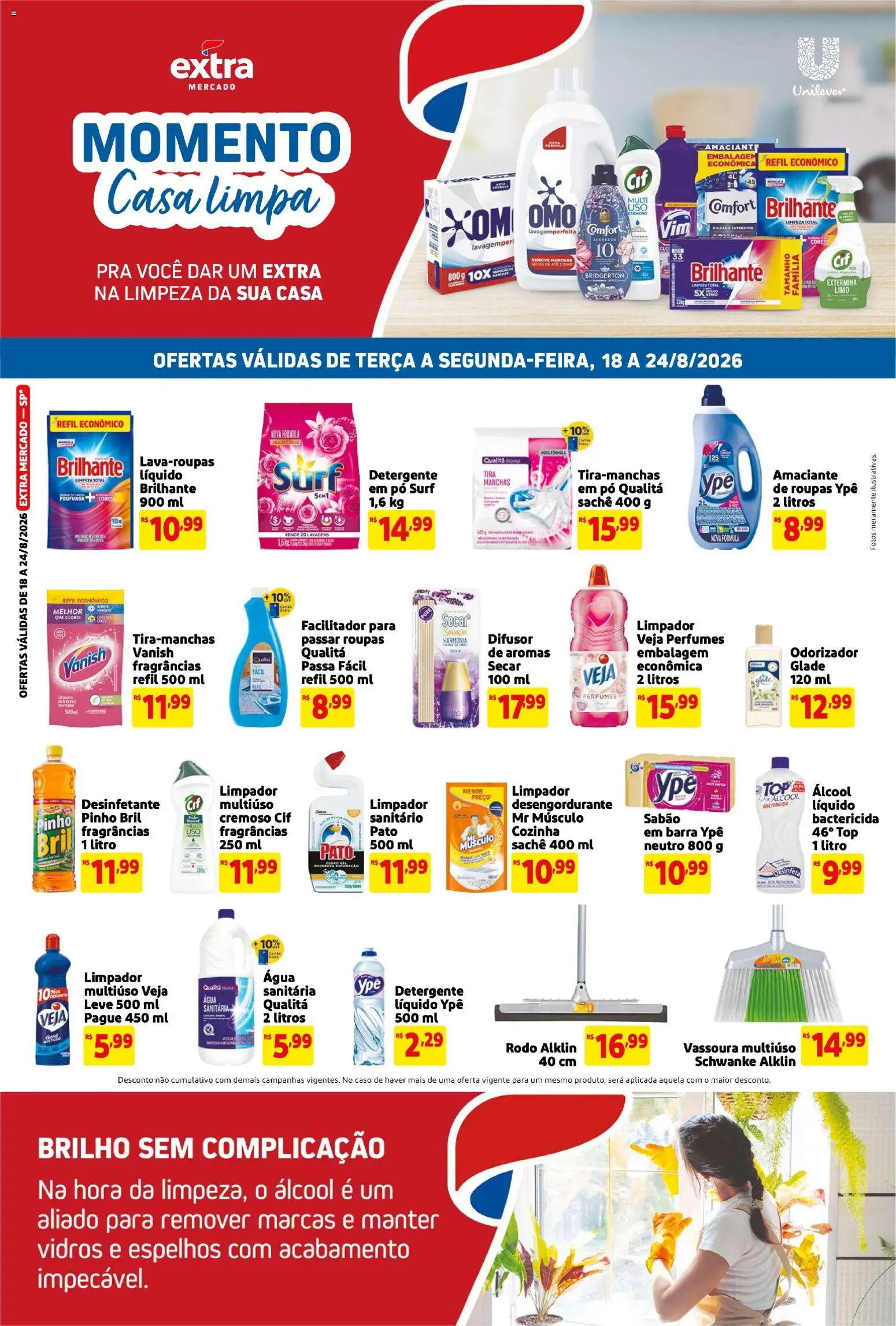 Extra Folheto - válido de 18/08/2026 | Página: 1 | Produtos: Difusor, Pó, Álcool, Pato